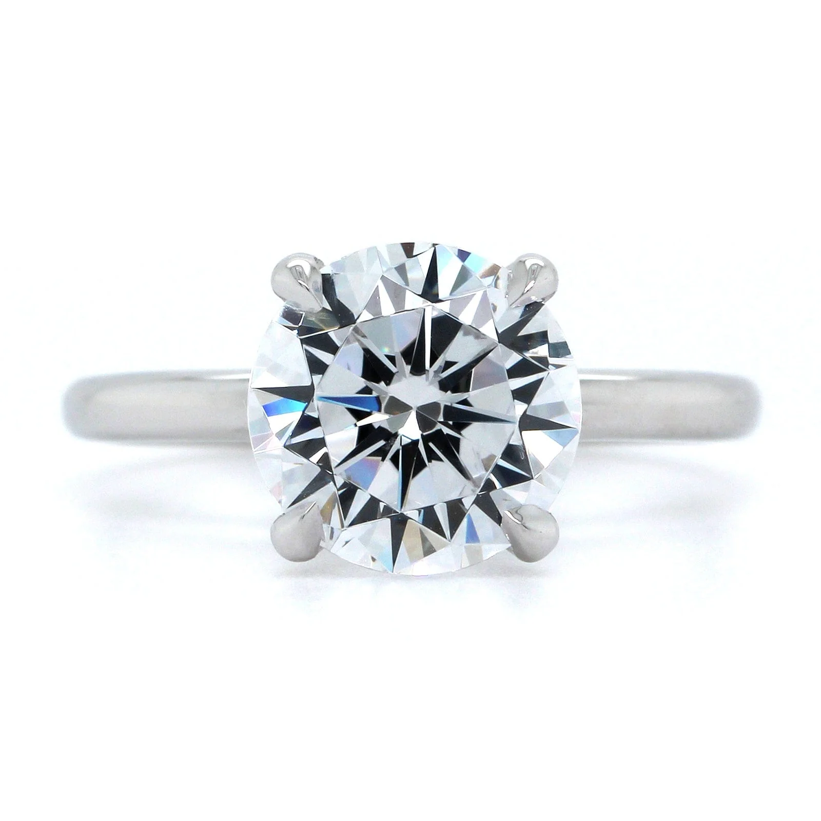 Platinum Round 4 Prong Solitaire Engagement Ring Setting