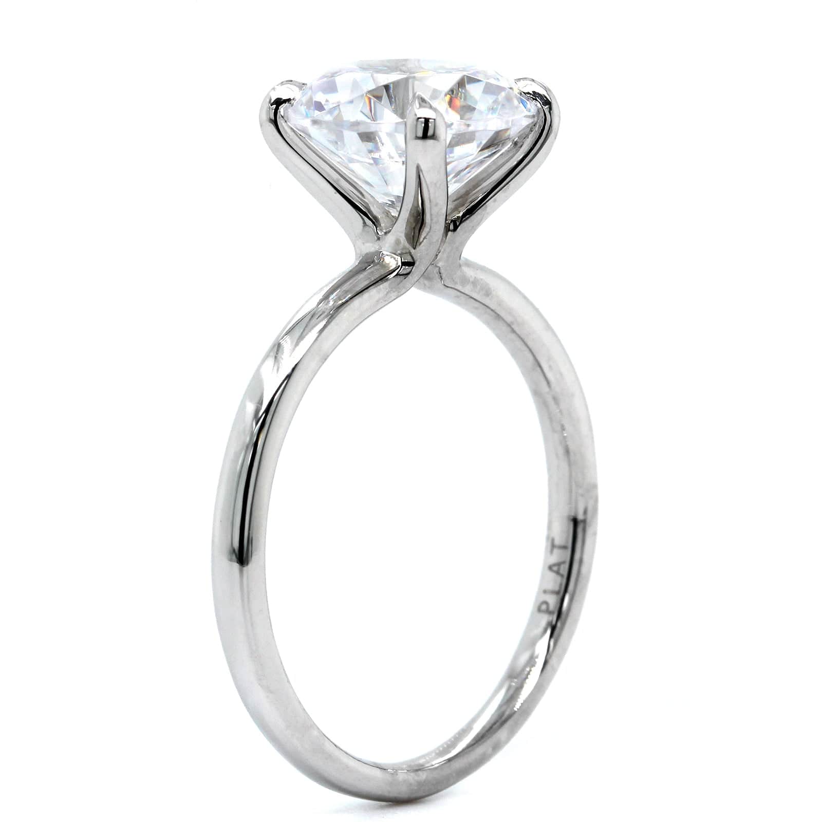 Platinum Round 4 Prong Solitaire Engagement Ring Setting - Image 2