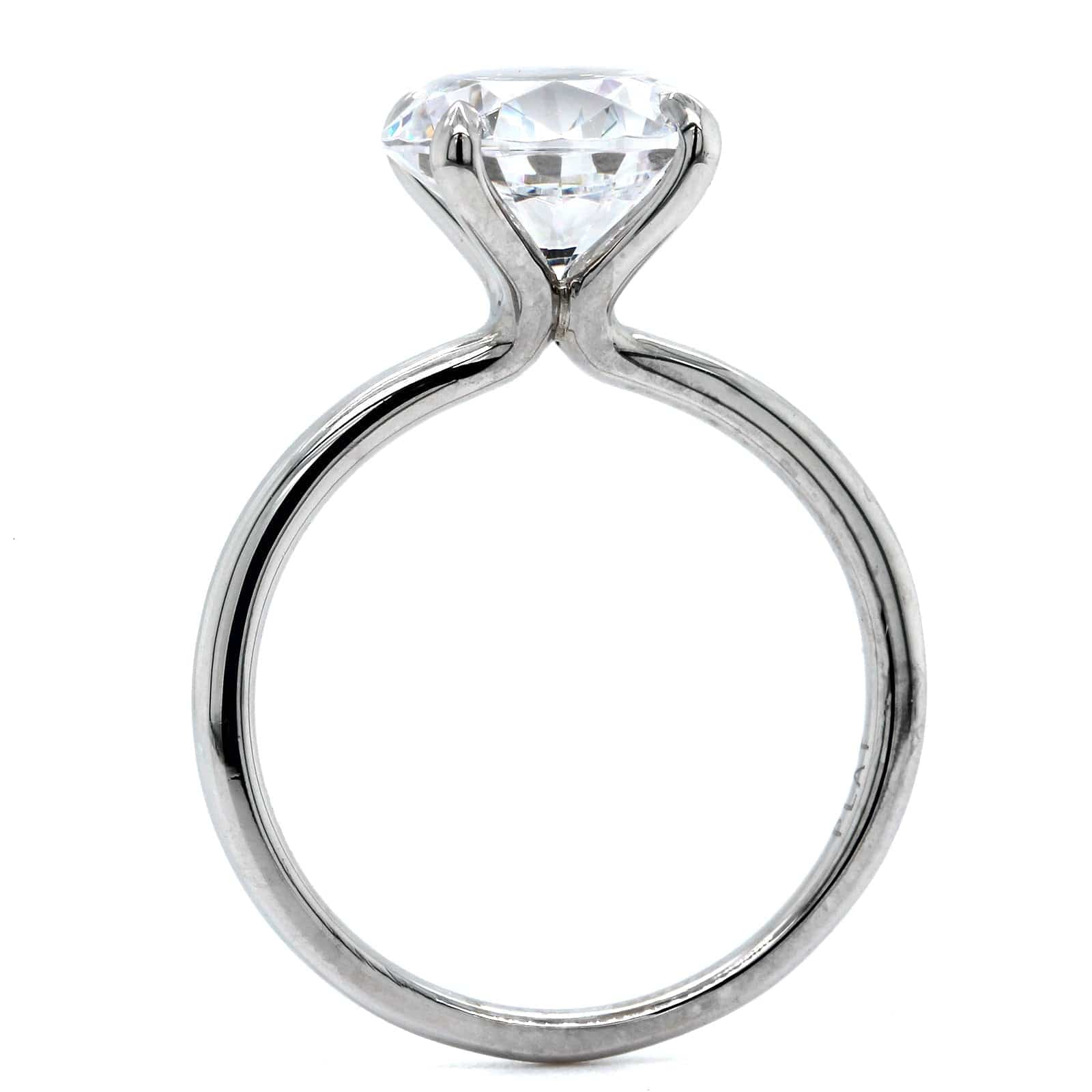 Platinum Round 4 Prong Solitaire Engagement Ring Setting - Image 3