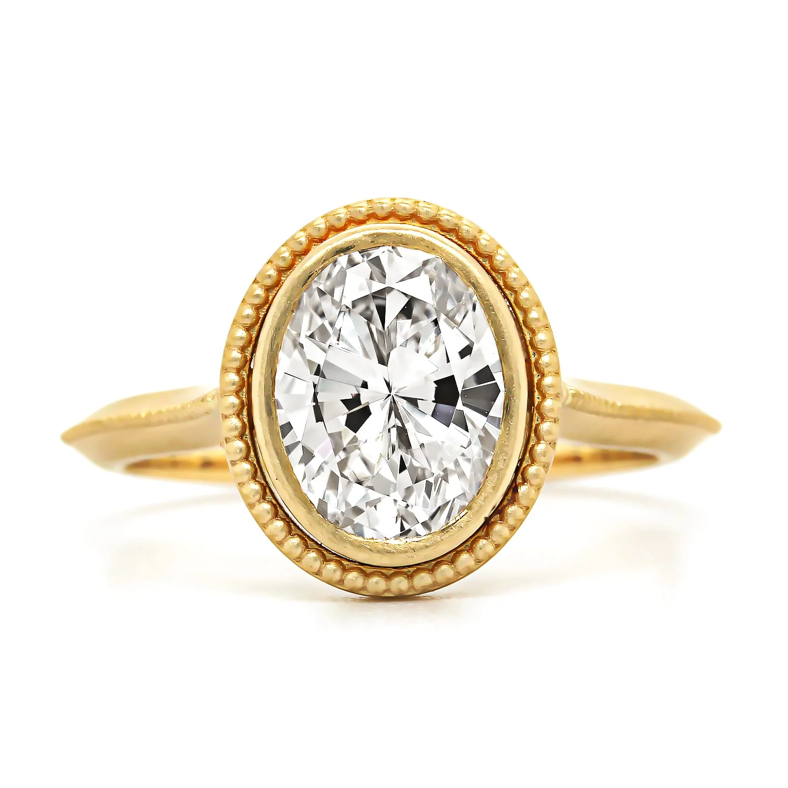 18K Yellow Gold Vintage Style Engagement Ring Setting