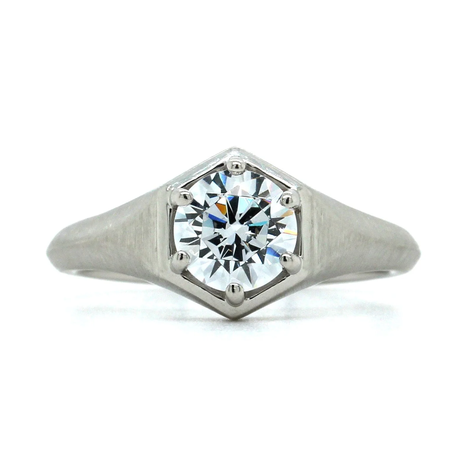 Platinum Contemporary Solitaire Engagement Ring Setting