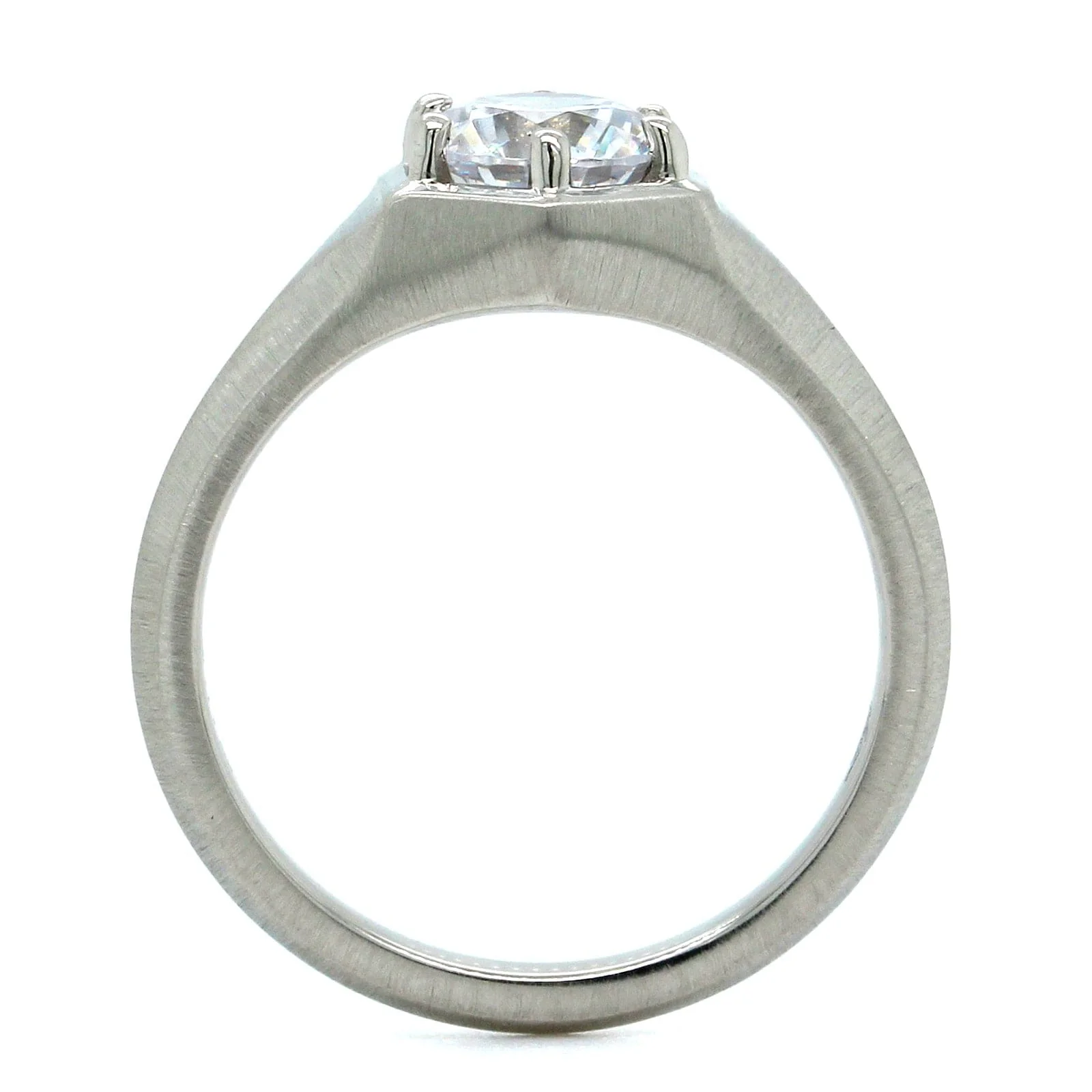 Platinum Contemporary Solitaire Engagement Ring Setting - Image 3