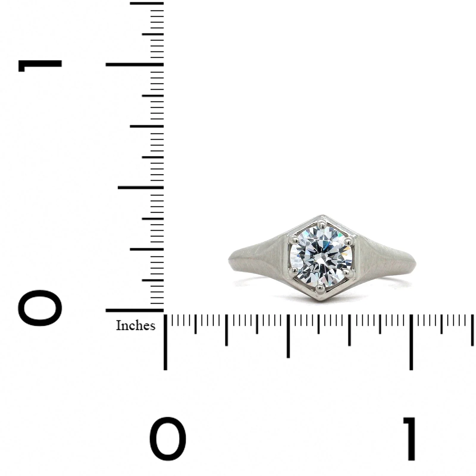 Platinum Contemporary Solitaire Engagement Ring Setting - Image 4