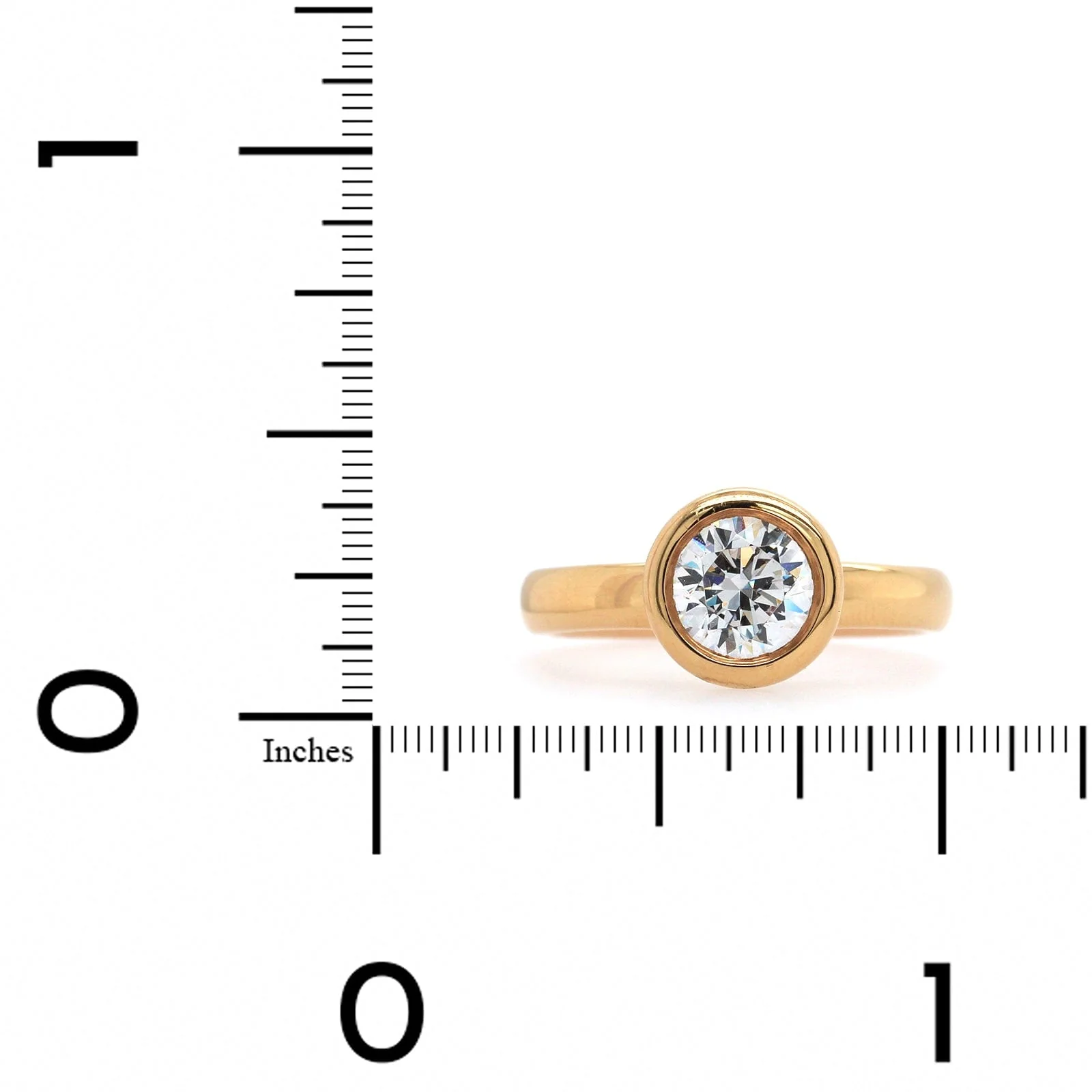 18K Rose Gold Bezel Set Engagement Ring Setting - Image 4