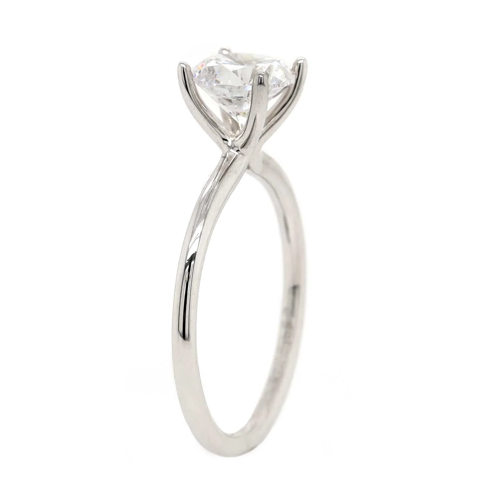 18K White Gold 4 Prong Solitaire Engagement Ring Setting - Image 2
