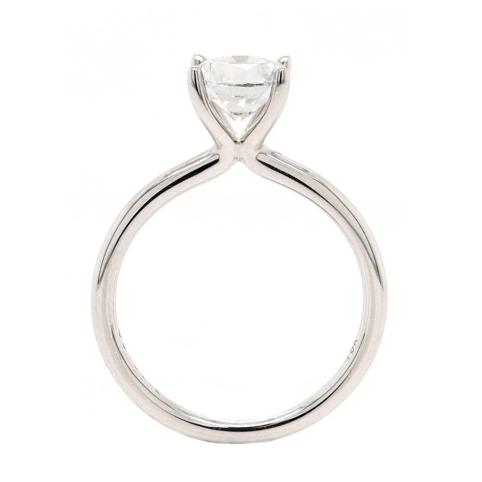 18K White Gold 4 Prong Solitaire Engagement Ring Setting - Image 3