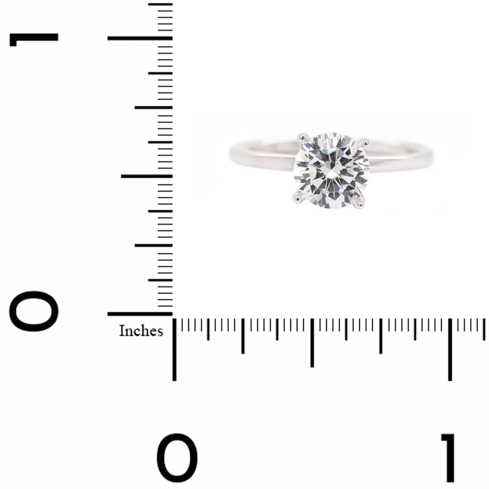 18K White Gold 4 Prong Solitaire Engagement Ring Setting - Image 4