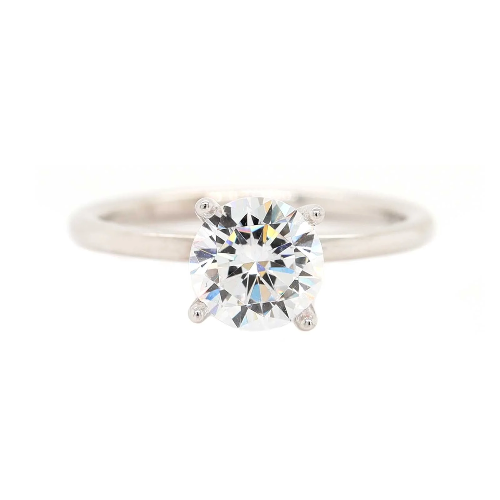 18K White Gold 4 Prong Solitaire Engagement Ring Setting - Image 5