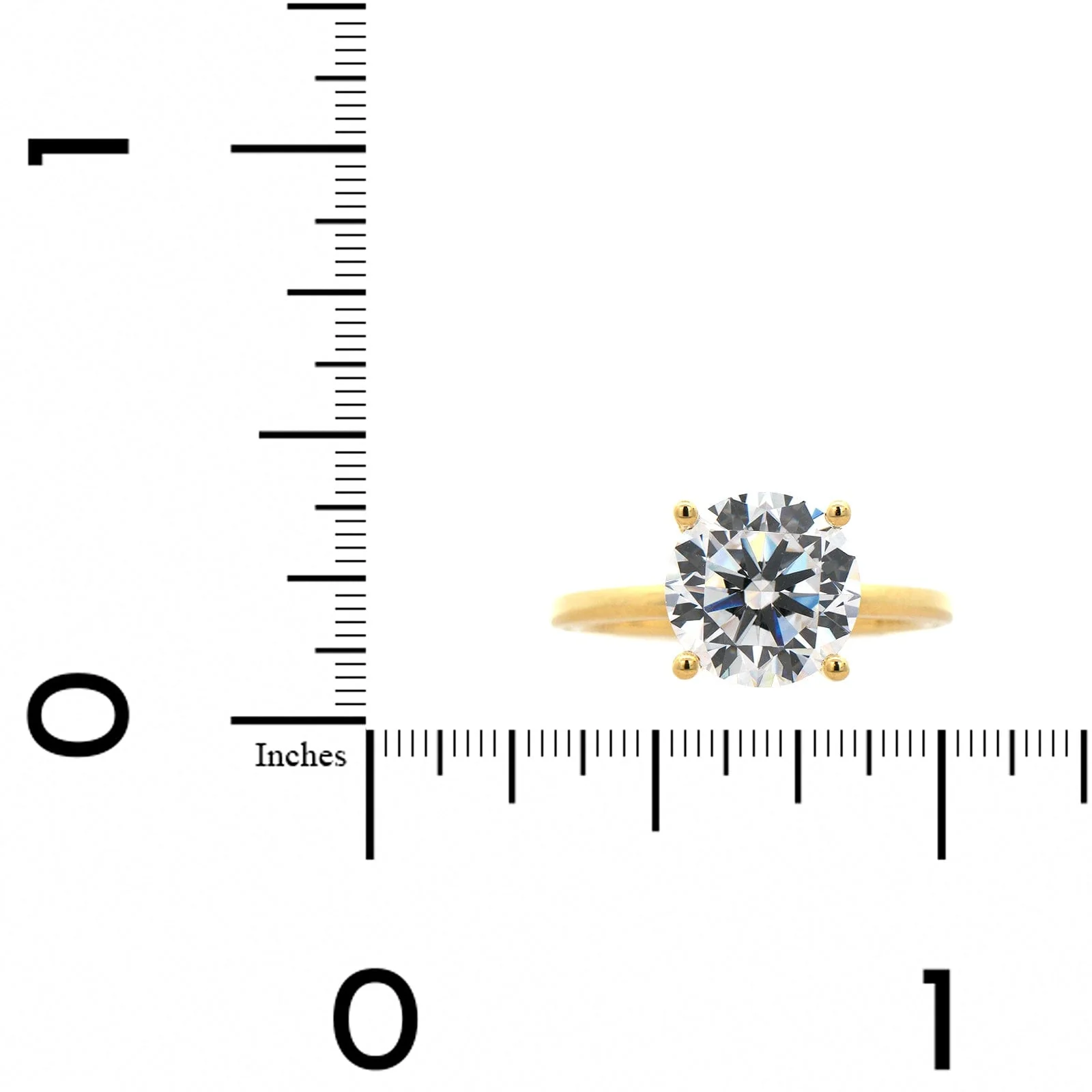 18K Yellow Gold 4 Prong Diamond Solitaire Engagement Ring Setting - Image 4