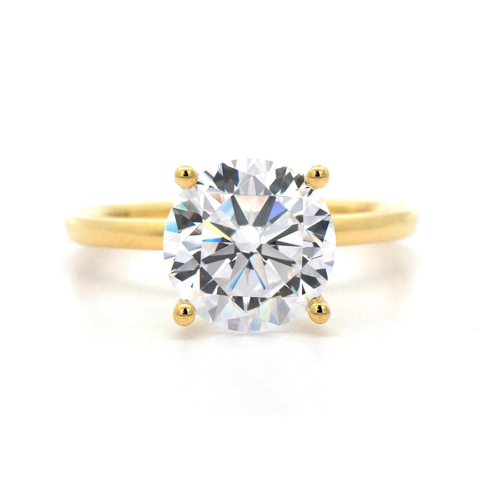 18K Yellow Gold 4 Prong Diamond Solitaire Engagement Ring Setting - Image 5