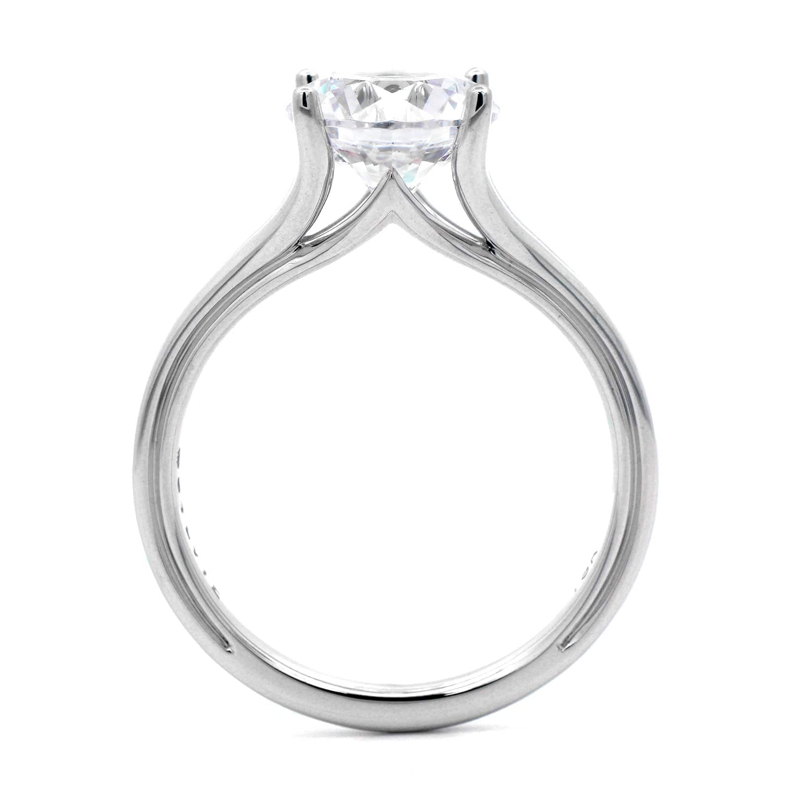 18K White Gold 4 Prong Diamond Solitaire Engagement Ring Setting - Image 3