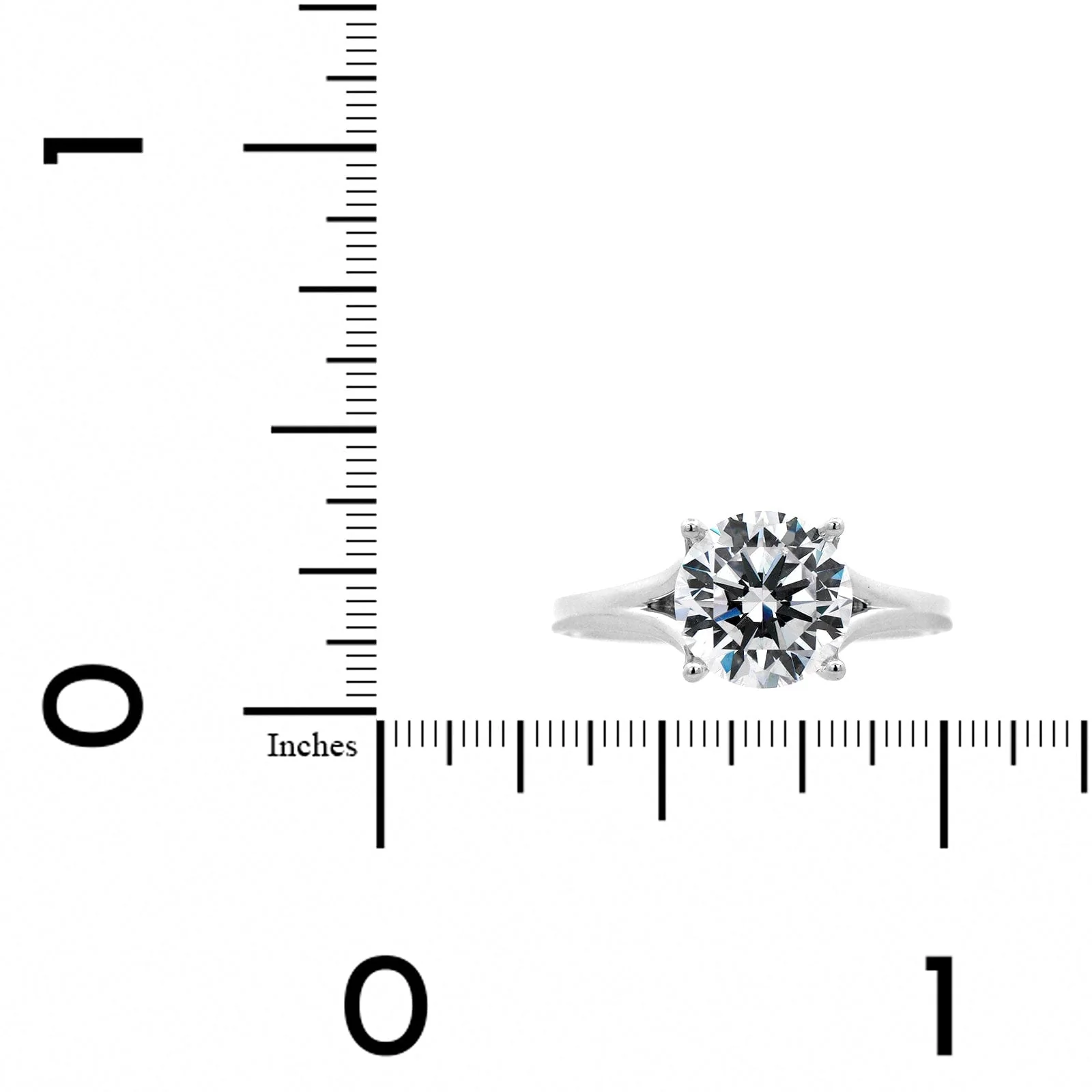18K White Gold 4 Prong Diamond Solitaire Engagement Ring Setting - Image 4