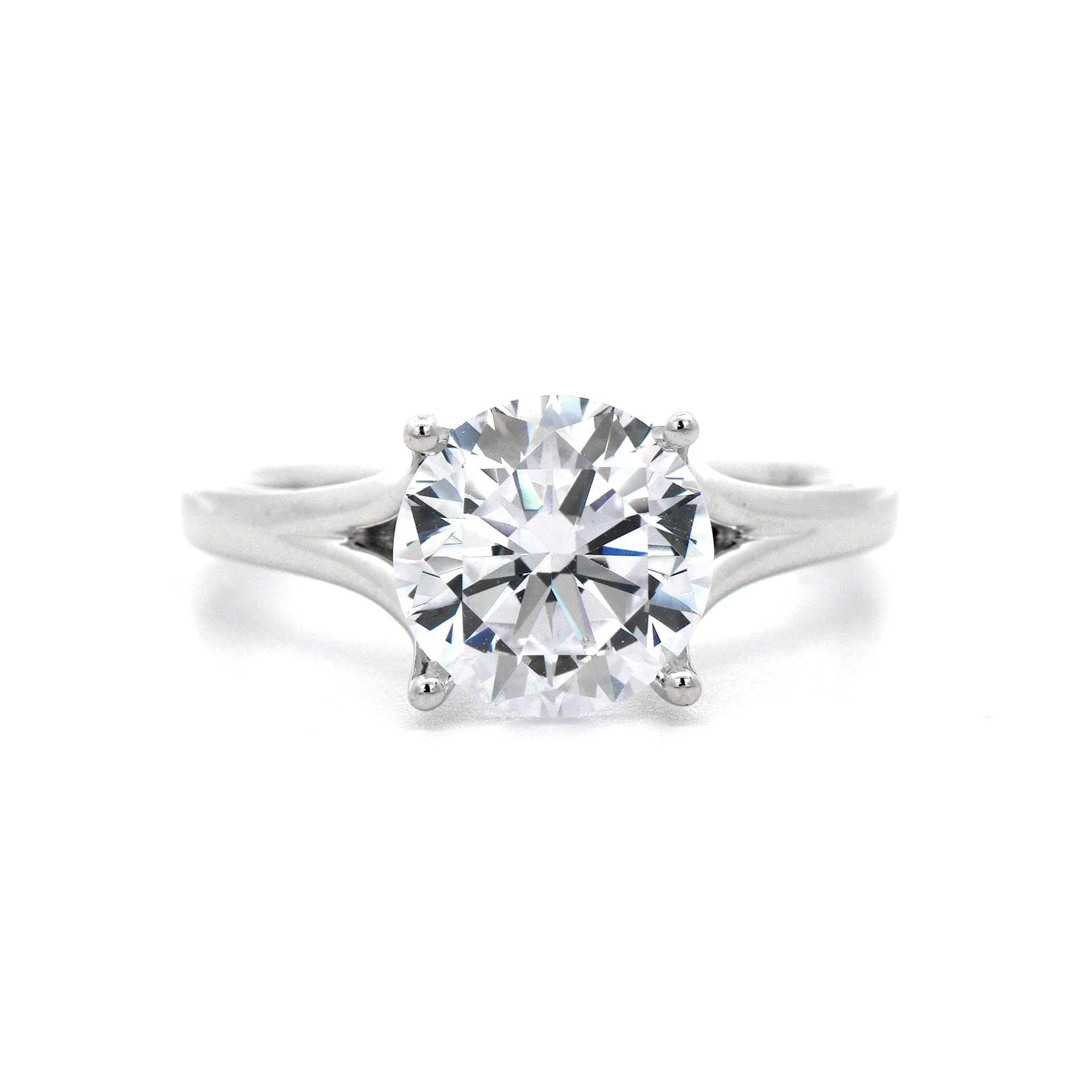 18K White Gold 4 Prong Diamond Solitaire Engagement Ring Setting - Image 5