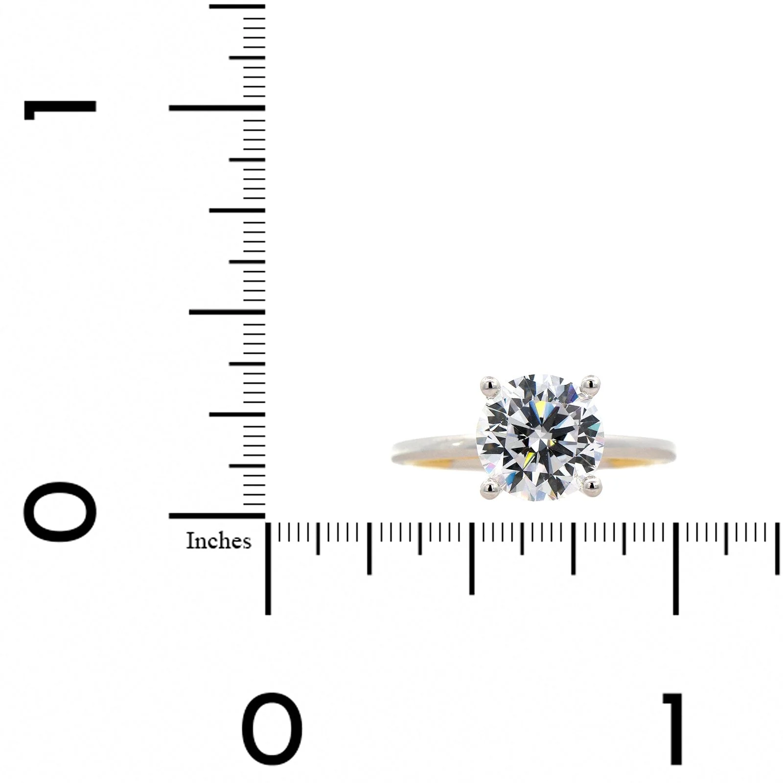 18K Two Tone 4 Prong Diamond Solitaire Engagement Ring Setting - Image 4