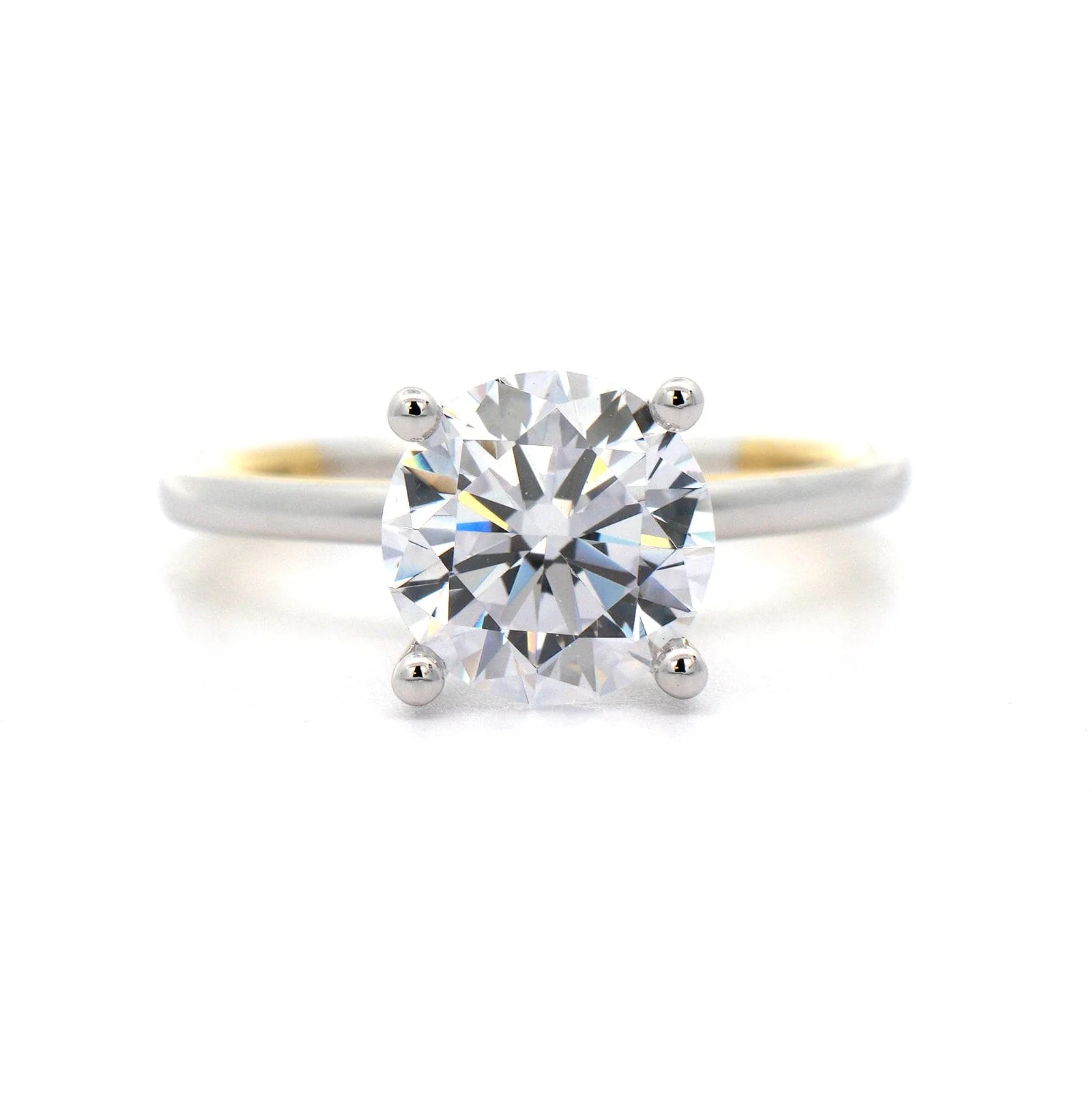 18K Two Tone 4 Prong Diamond Solitaire Engagement Ring Setting - Image 5