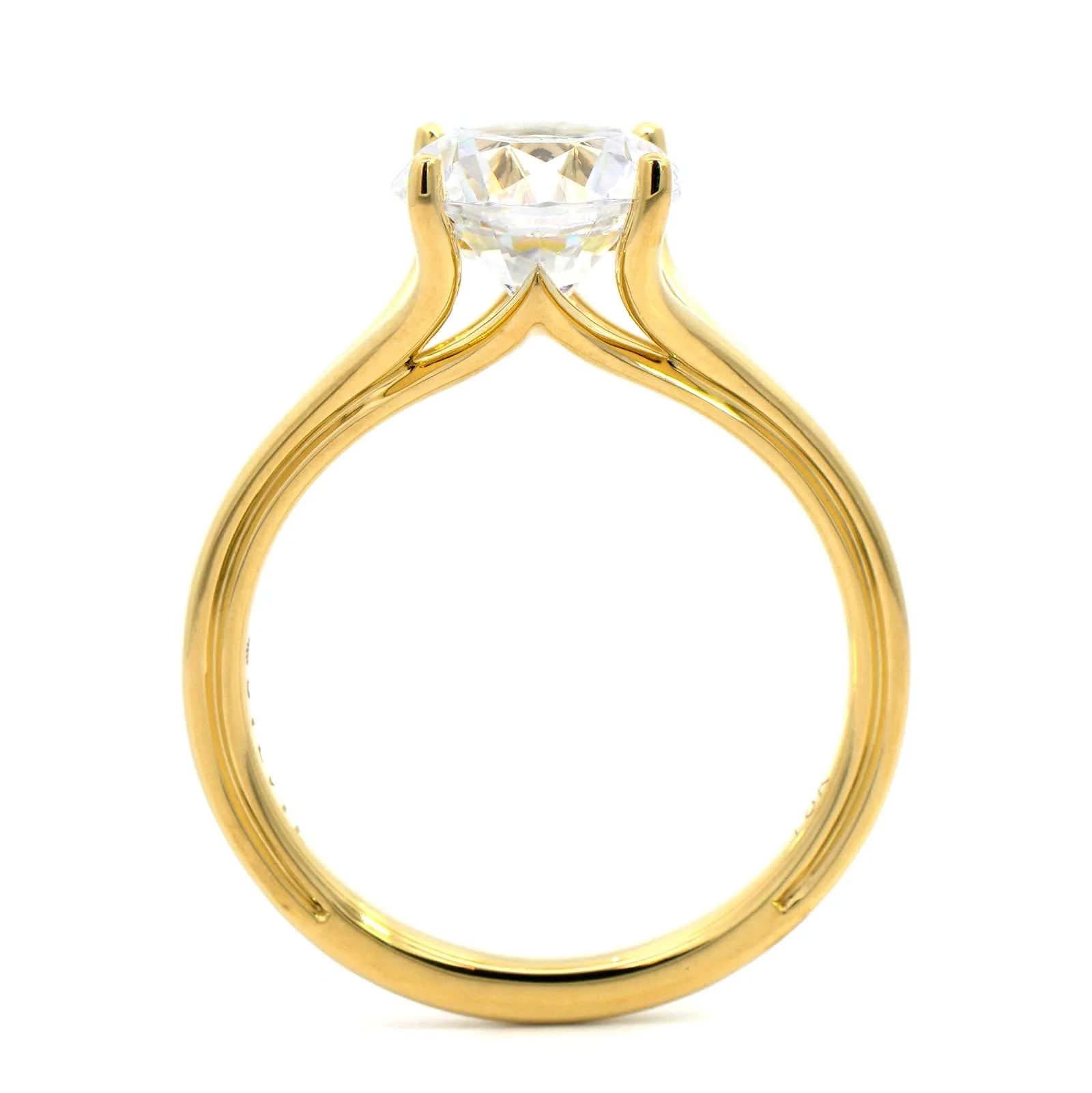 18K Yellow Gold 4 Prong Diamond Solitaire Engagement Ring Setting - Image 3