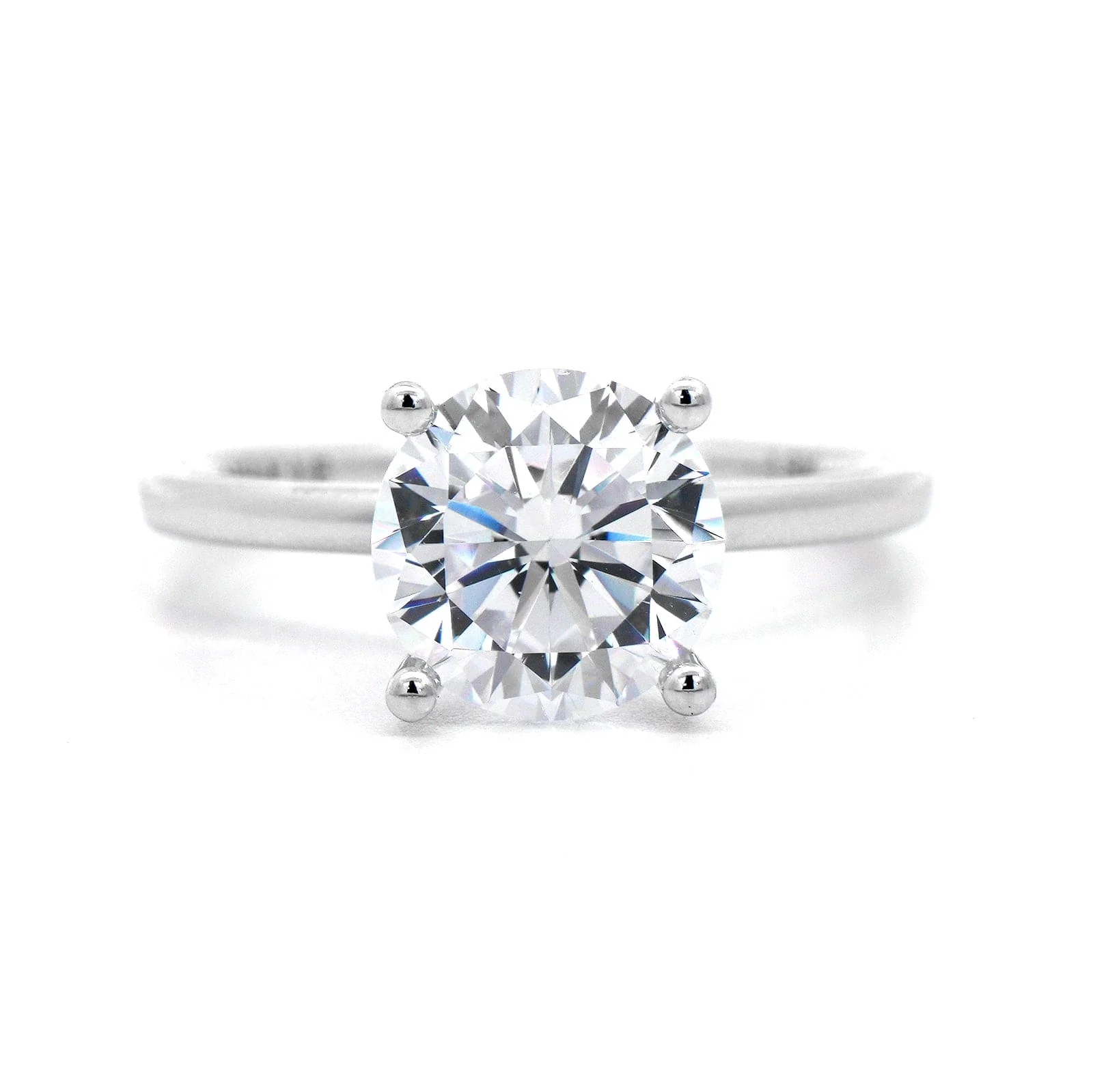 18K White Gold 4 Prong Diamond Solitaire Engagement Ring Setting
