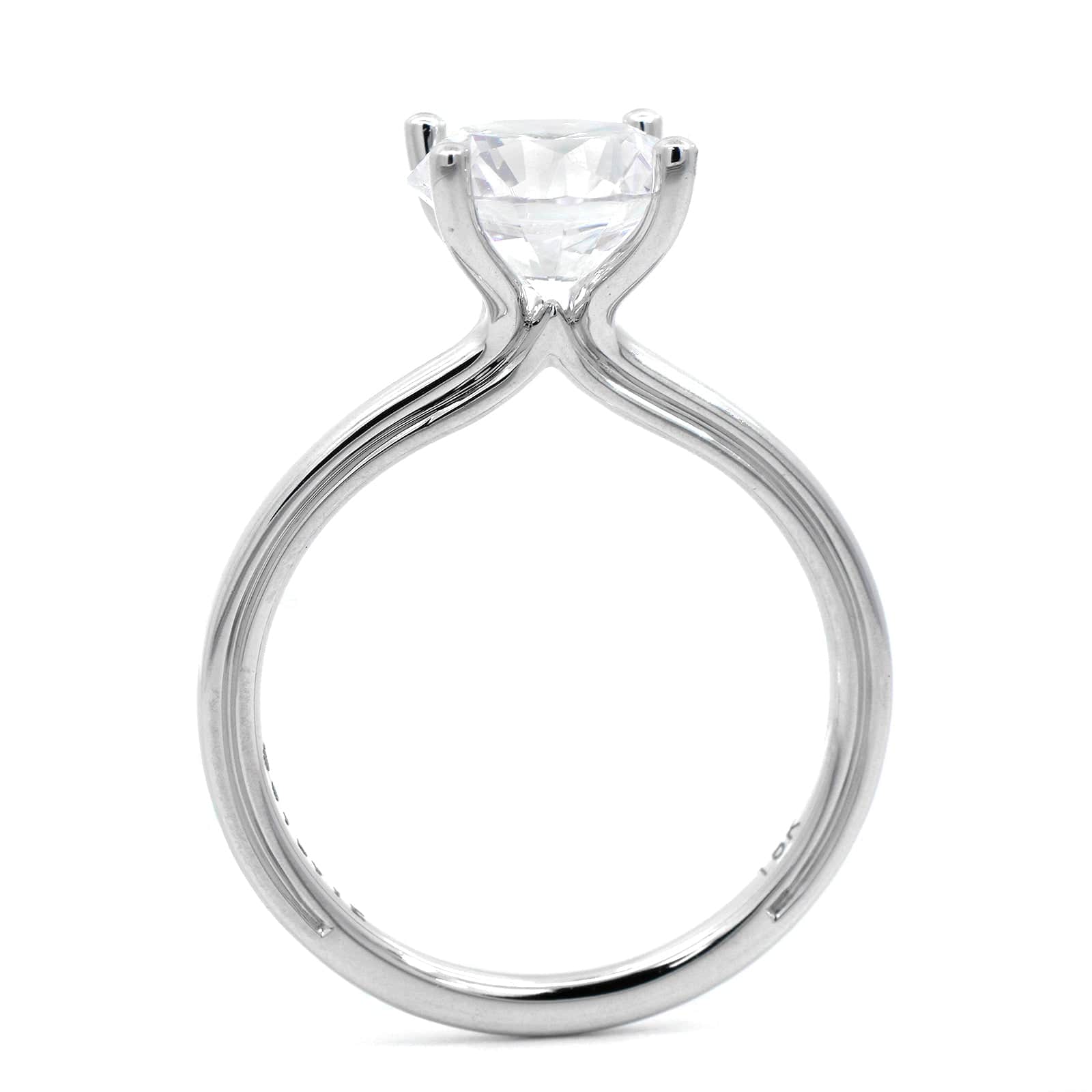 18K White Gold 4 Prong Diamond Solitaire Engagement Ring Setting - Image 3