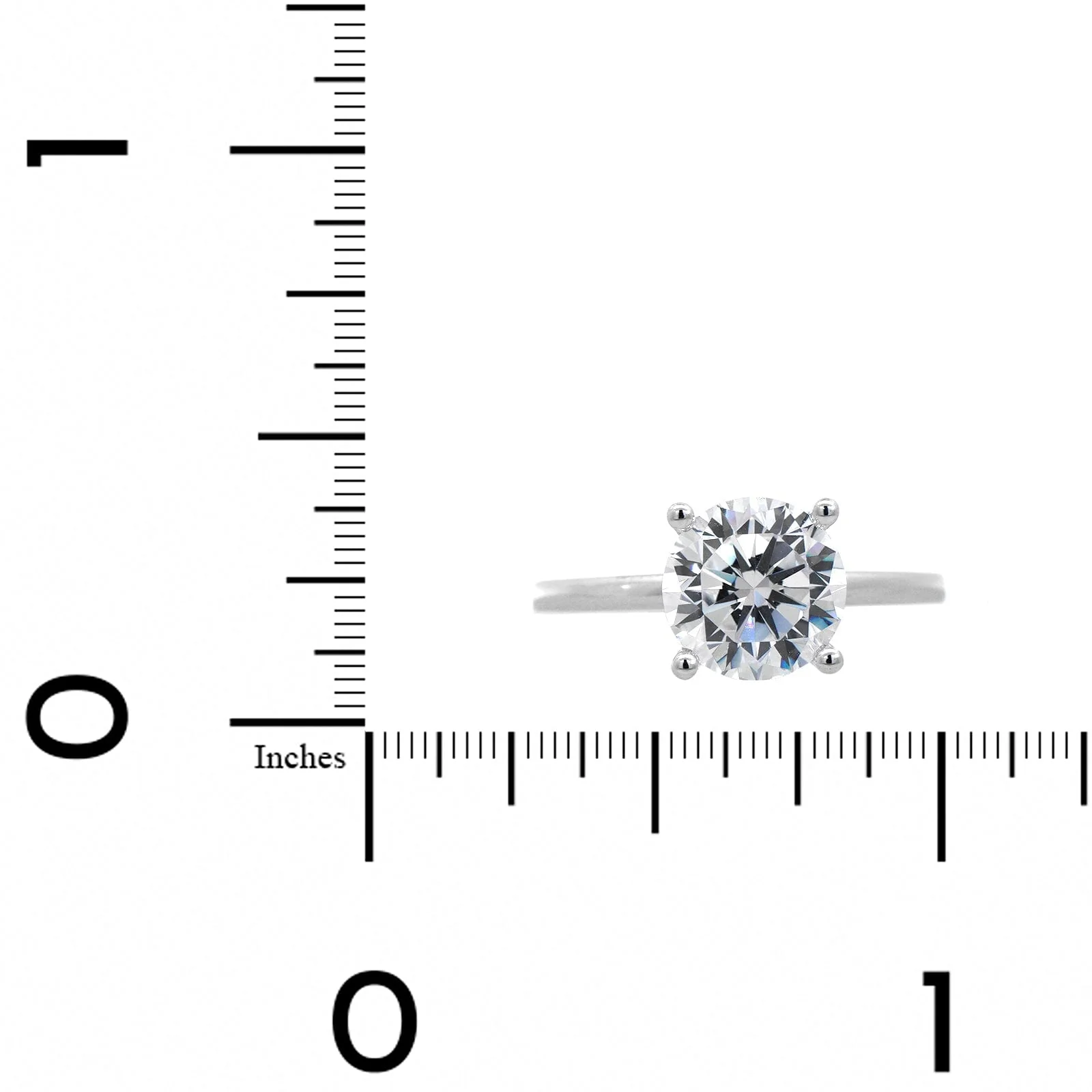 18K White Gold 4 Prong Diamond Solitaire Engagement Ring Setting - Image 4