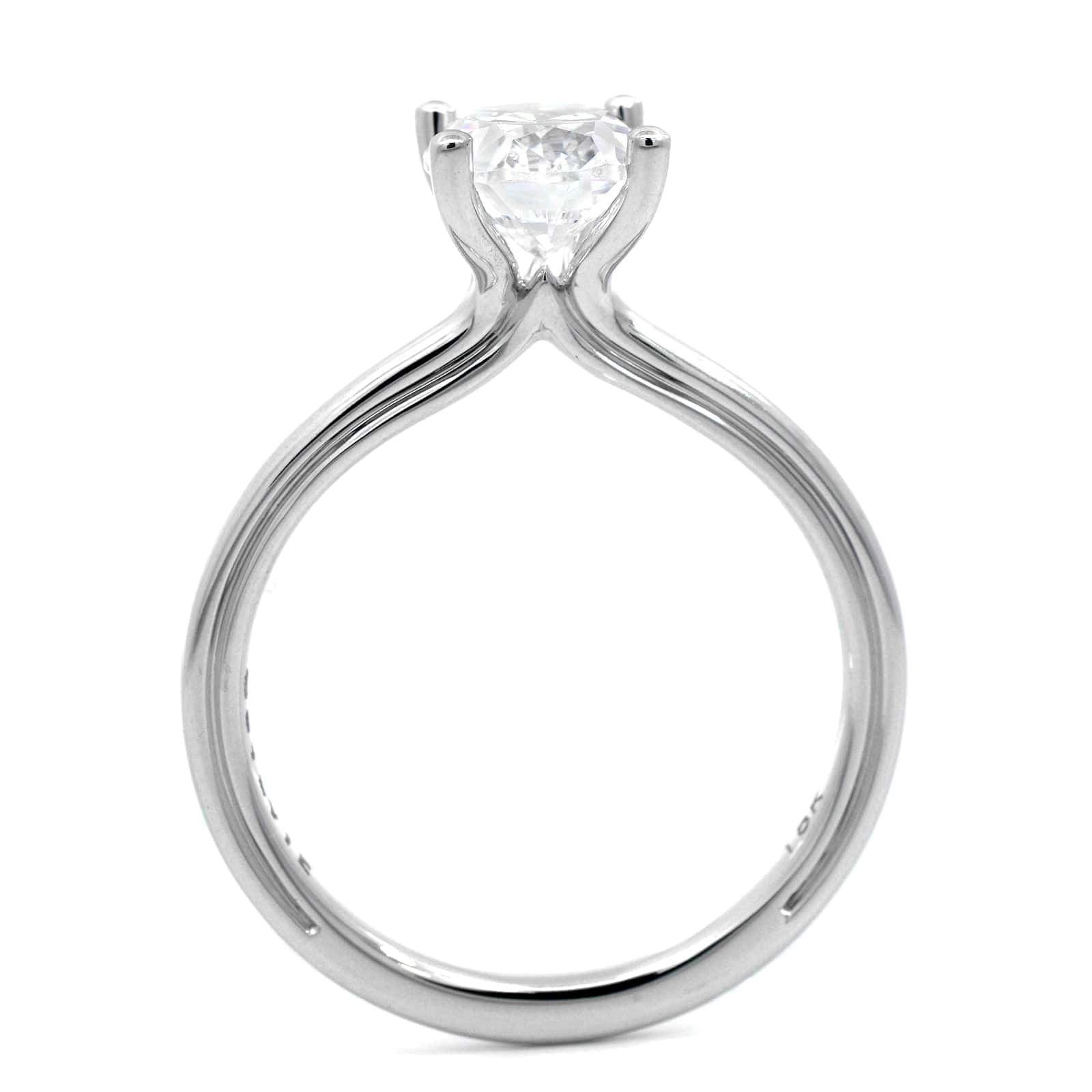 18K White Gold 4 Prong Diamond Solitaire Engagement Ring Setting - Image 3