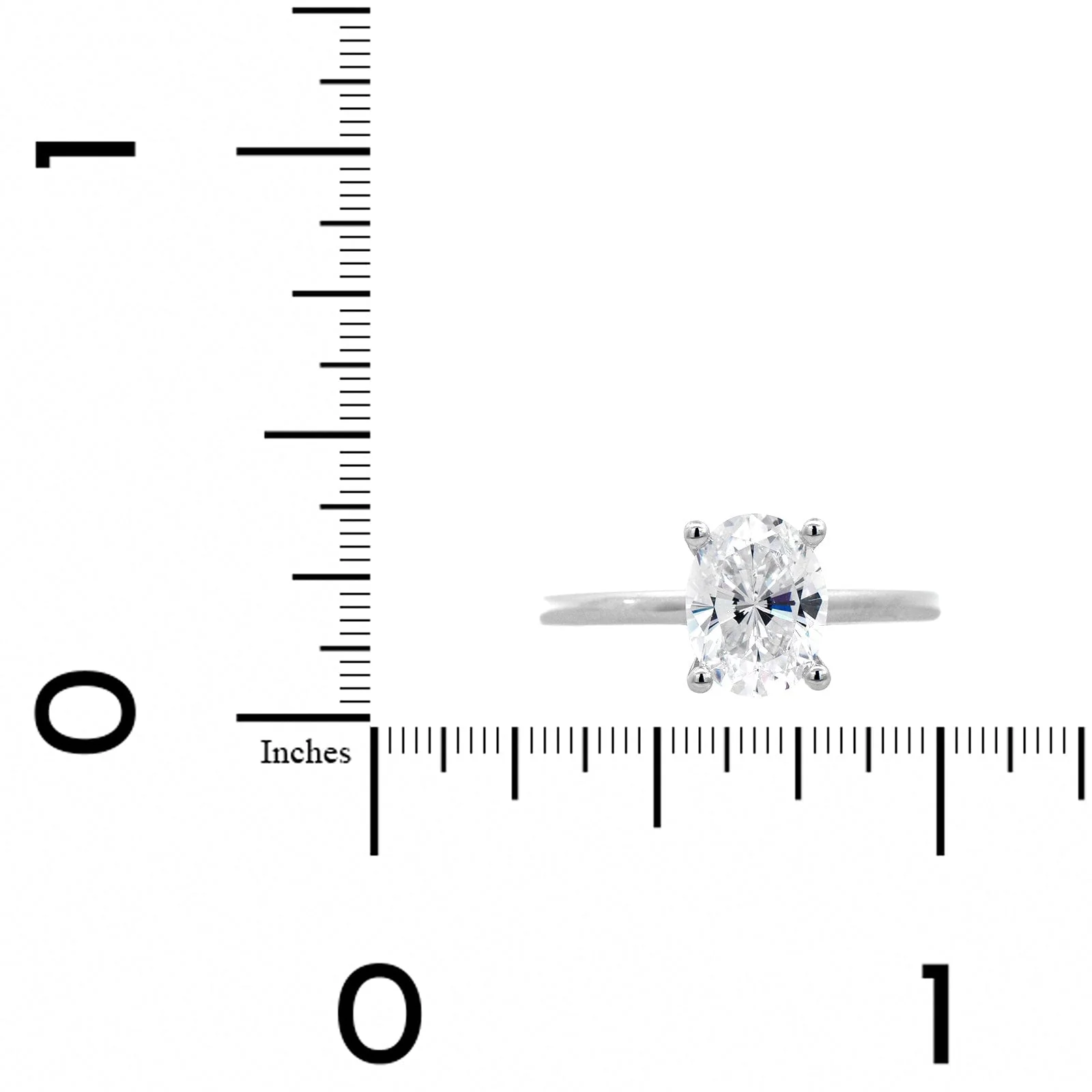 18K White Gold 4 Prong Diamond Solitaire Engagement Ring Setting - Image 4