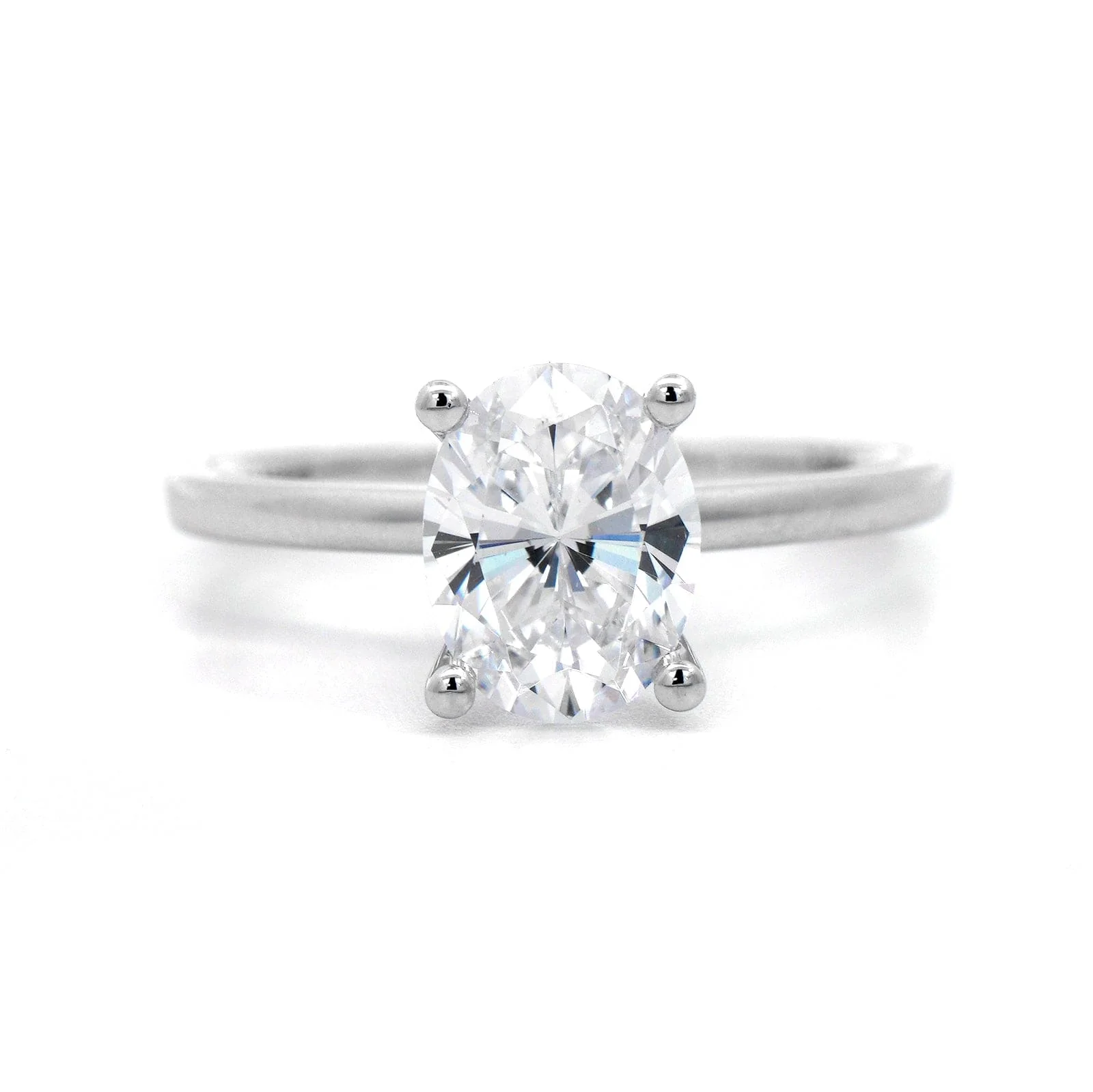 18K White Gold 4 Prong Diamond Solitaire Engagement Ring Setting - Image 5