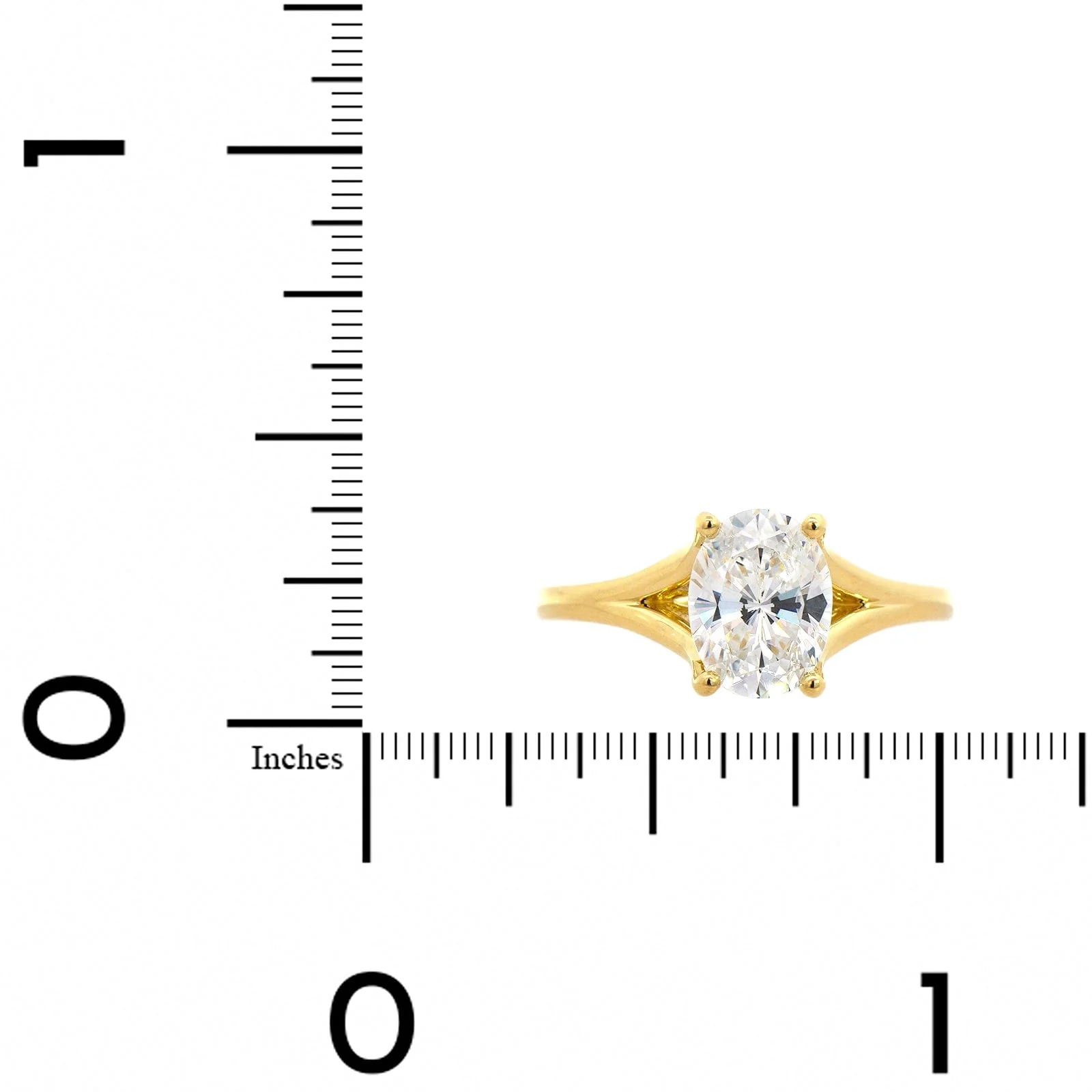 18K Yellow Gold 4 Prong Oval Diamond Solitaire Engagement Ring Setting - Image 4