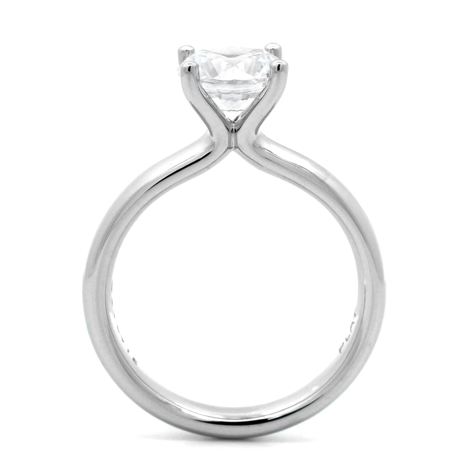 18K White Gold 4 Prong Diamond Solitaire Engagement Ring Setting - Image 2
