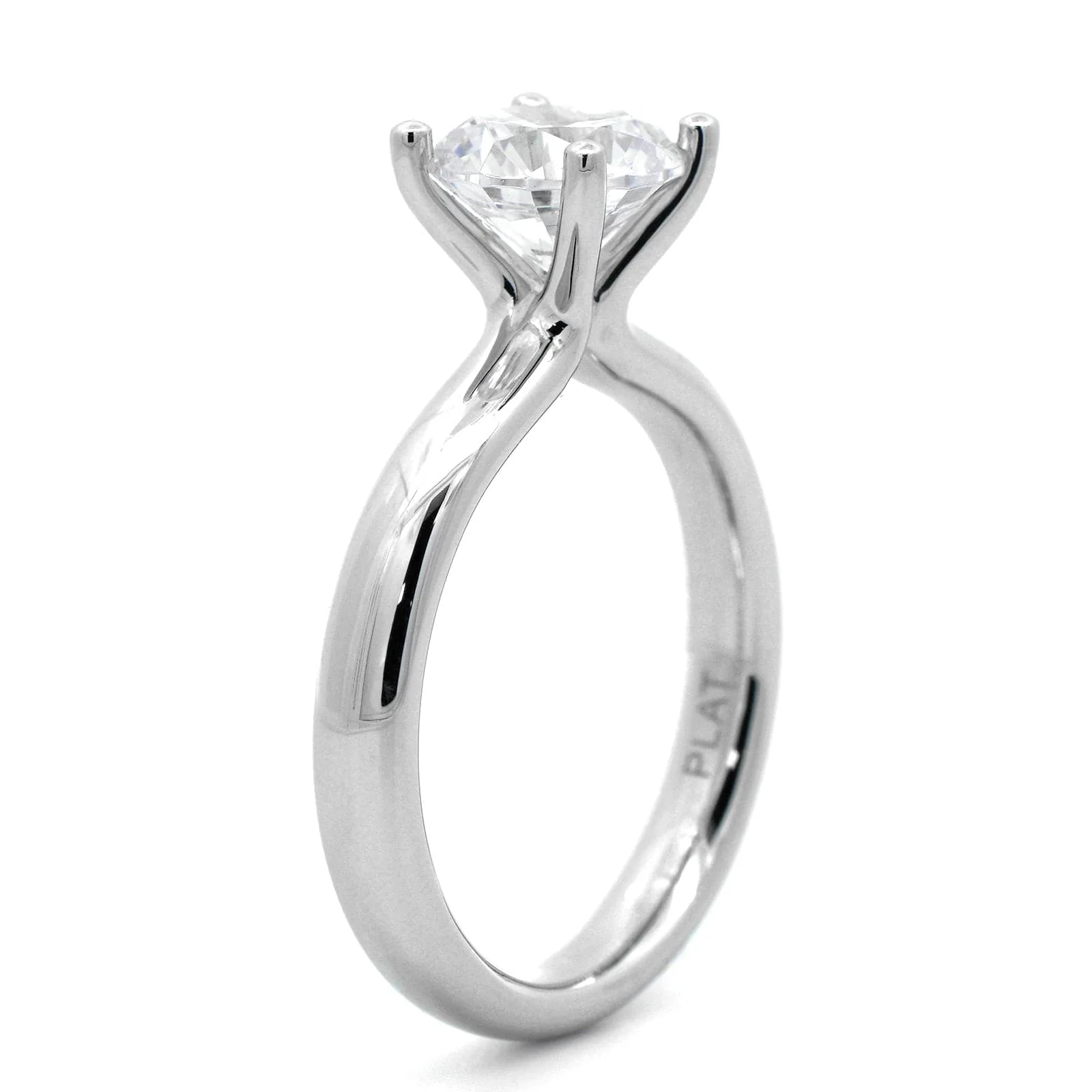 18K White Gold 4 Prong Diamond Solitaire Engagement Ring Setting - Image 3