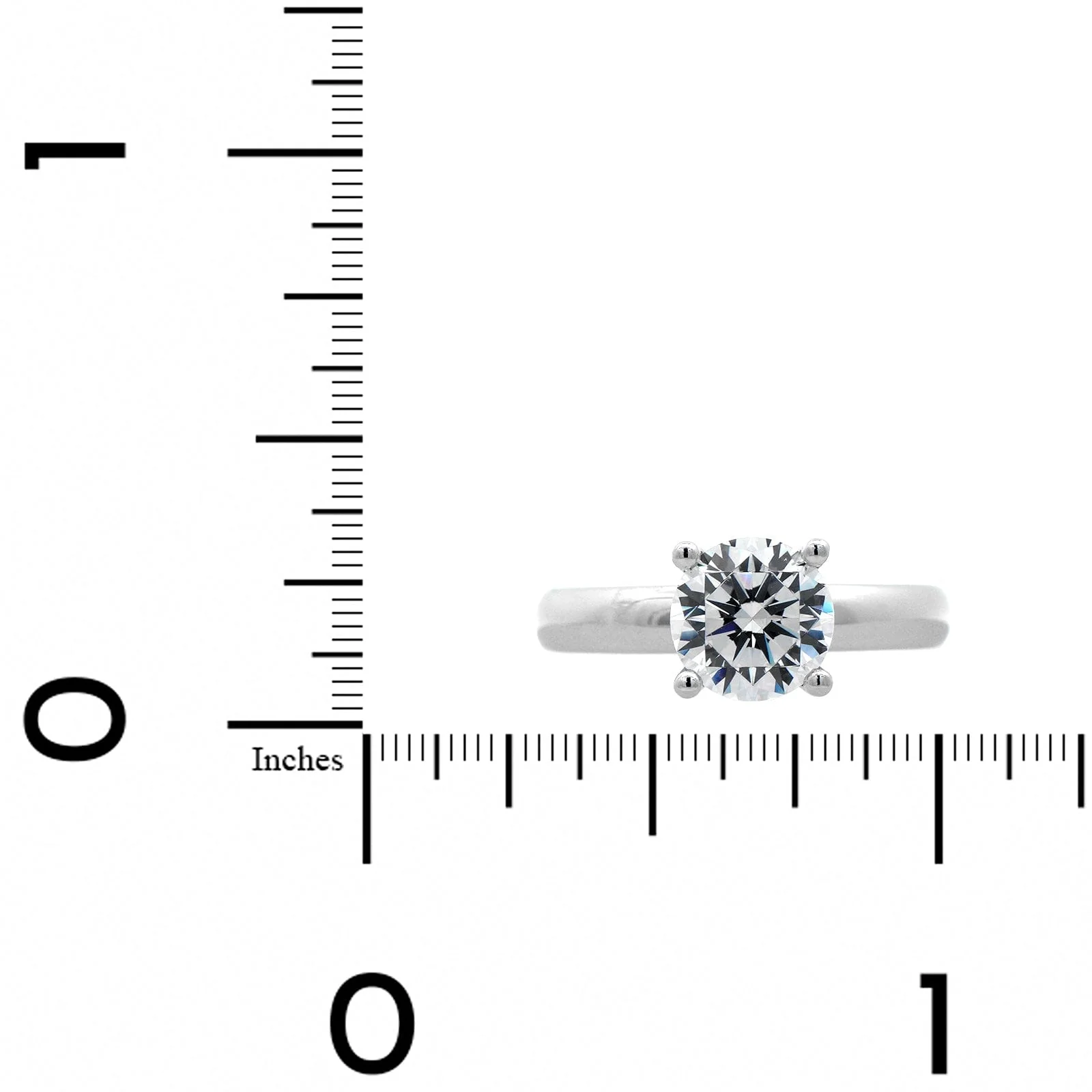 18K White Gold 4 Prong Diamond Solitaire Engagement Ring Setting - Image 4