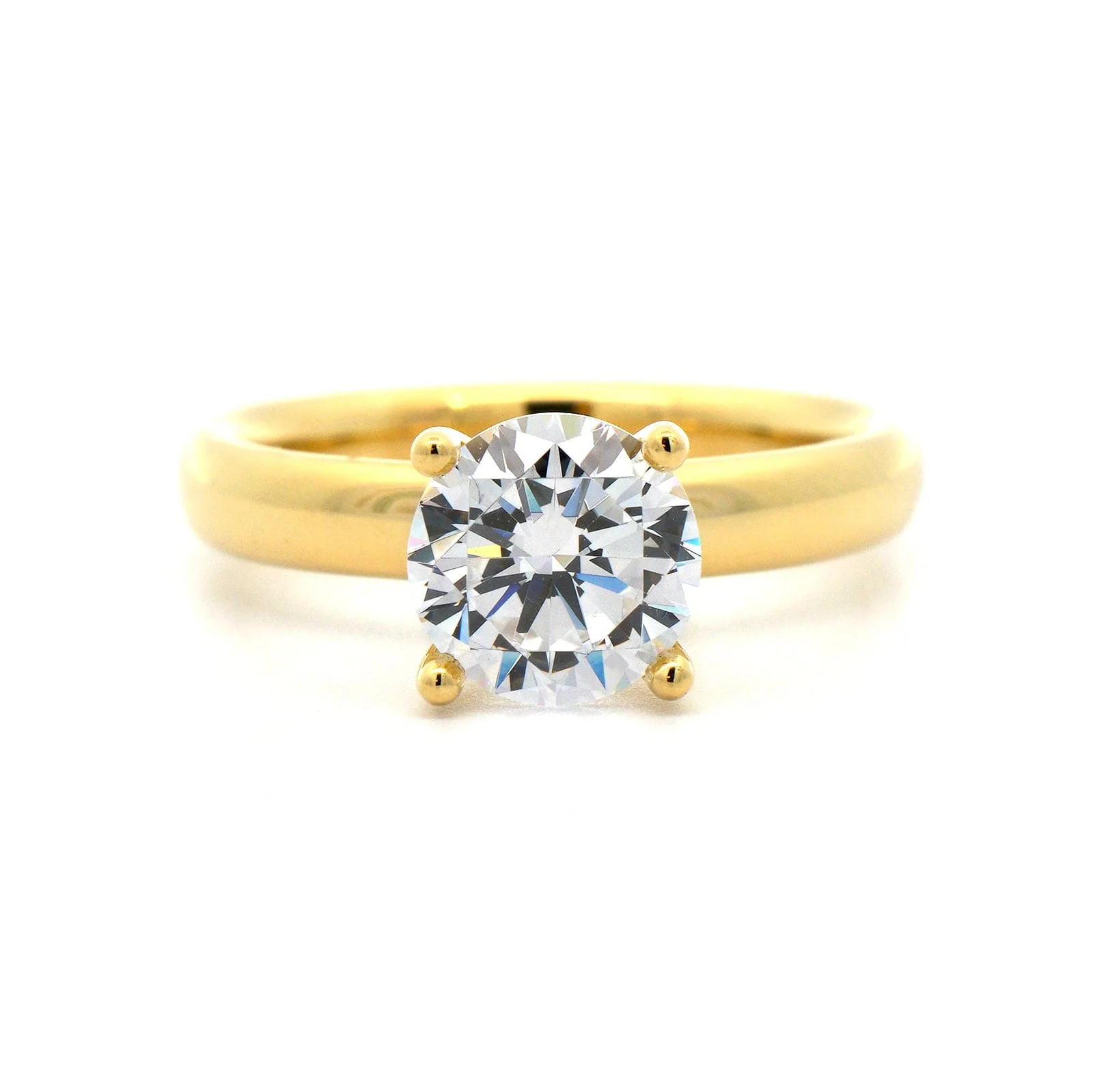 18K Yellow Gold 4 Prong Diamond Solitaire Engagement Ring Setting