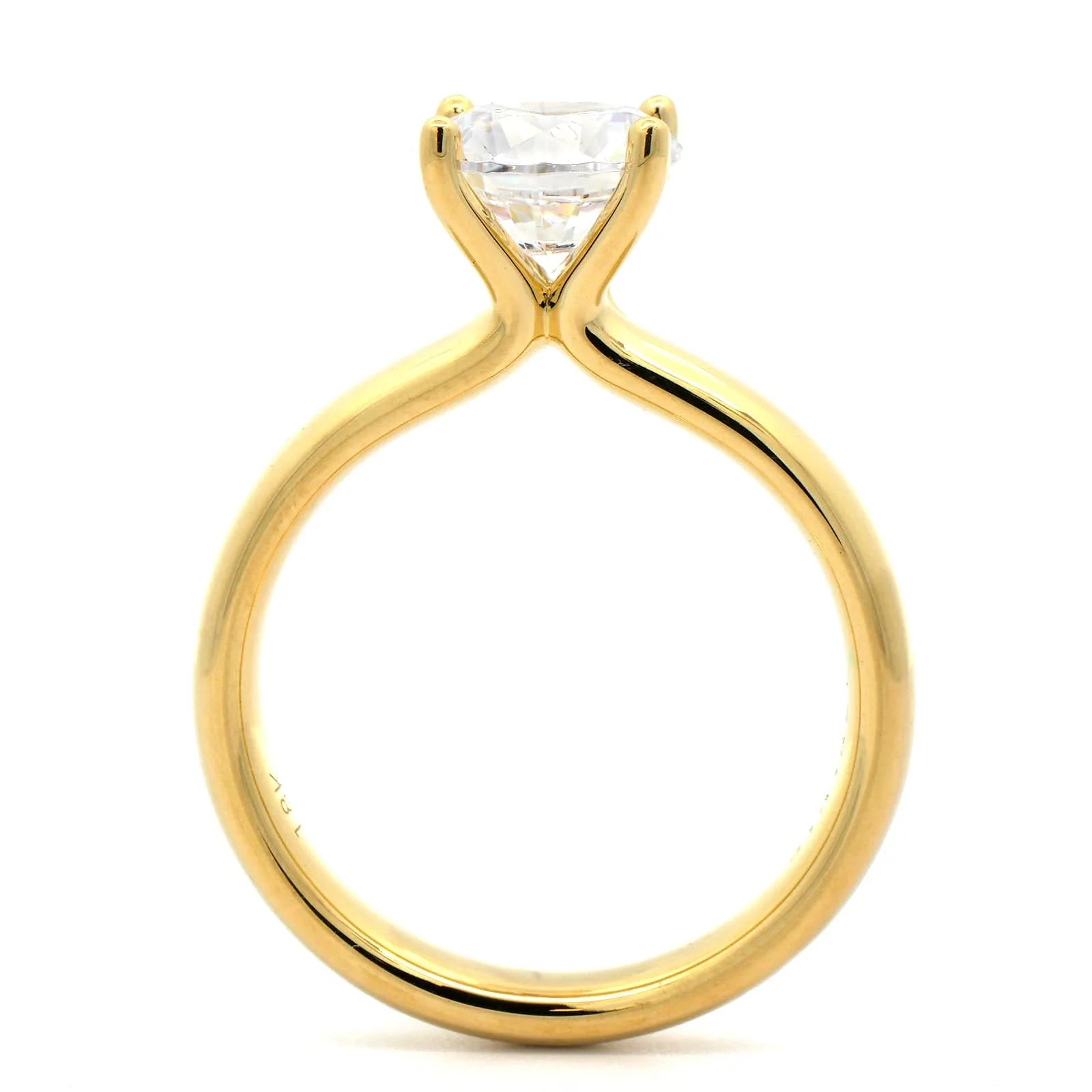 18K Yellow Gold 4 Prong Diamond Solitaire Engagement Ring Setting - Image 3