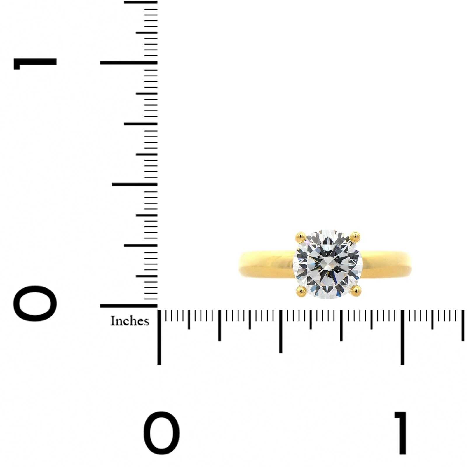18K Yellow Gold 4 Prong Diamond Solitaire Engagement Ring Setting - Image 4
