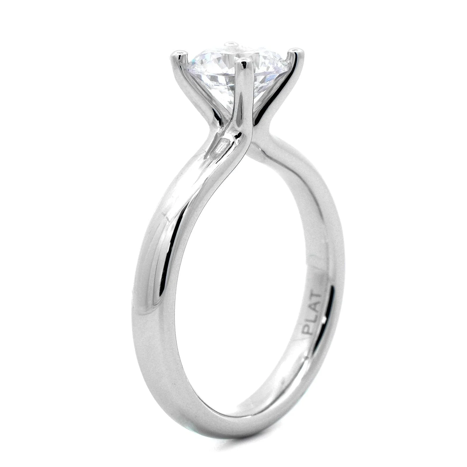 Platinum 4 Prong Diamond Solitaire Engagement Ring Setting - Image 2