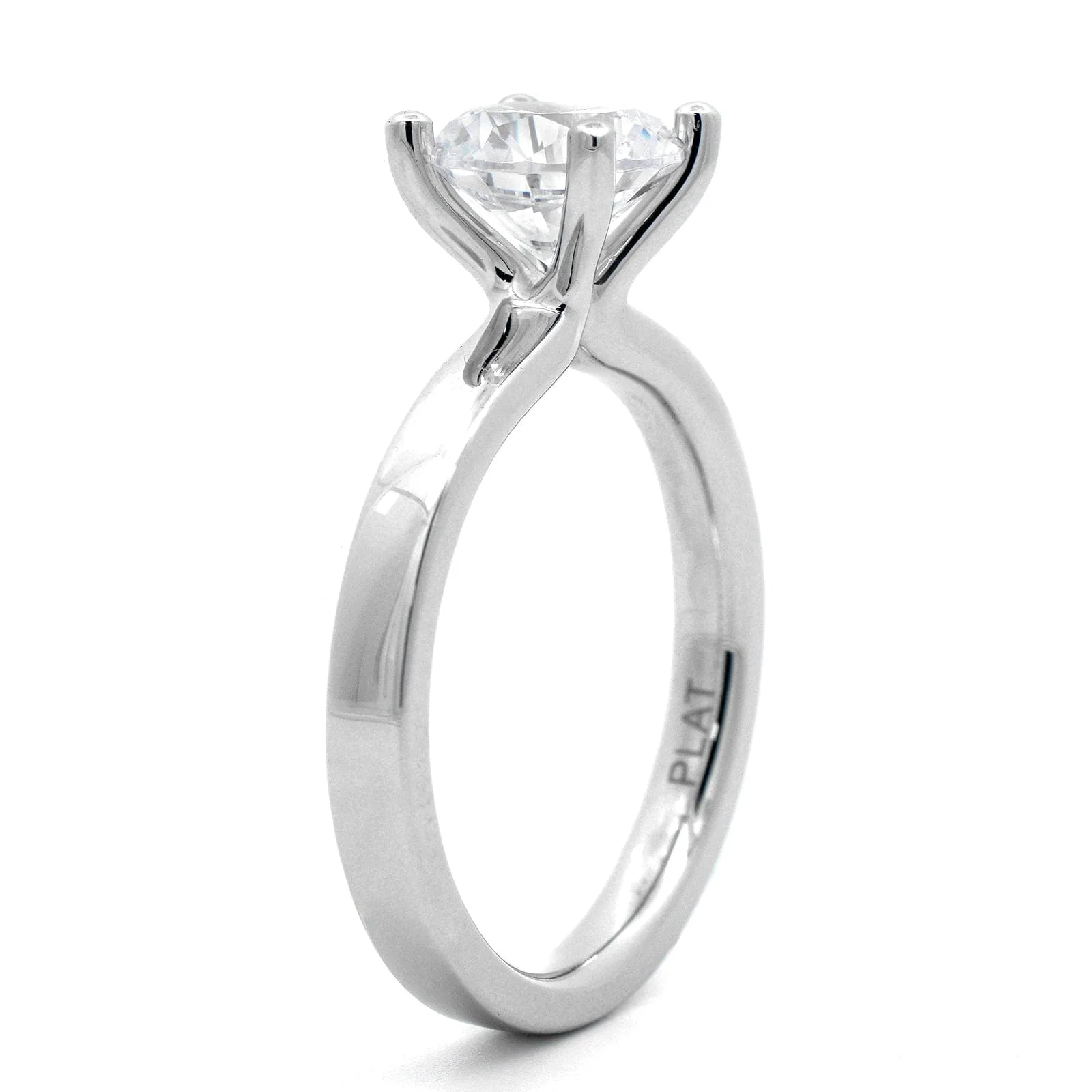 Platinum 4 Prong Diamond Solitaire Engagement Ring Setting - Image 2