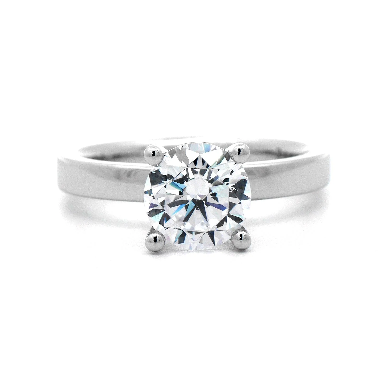Platinum 4 Prong Diamond Solitaire Engagement Ring Setting - Image 5