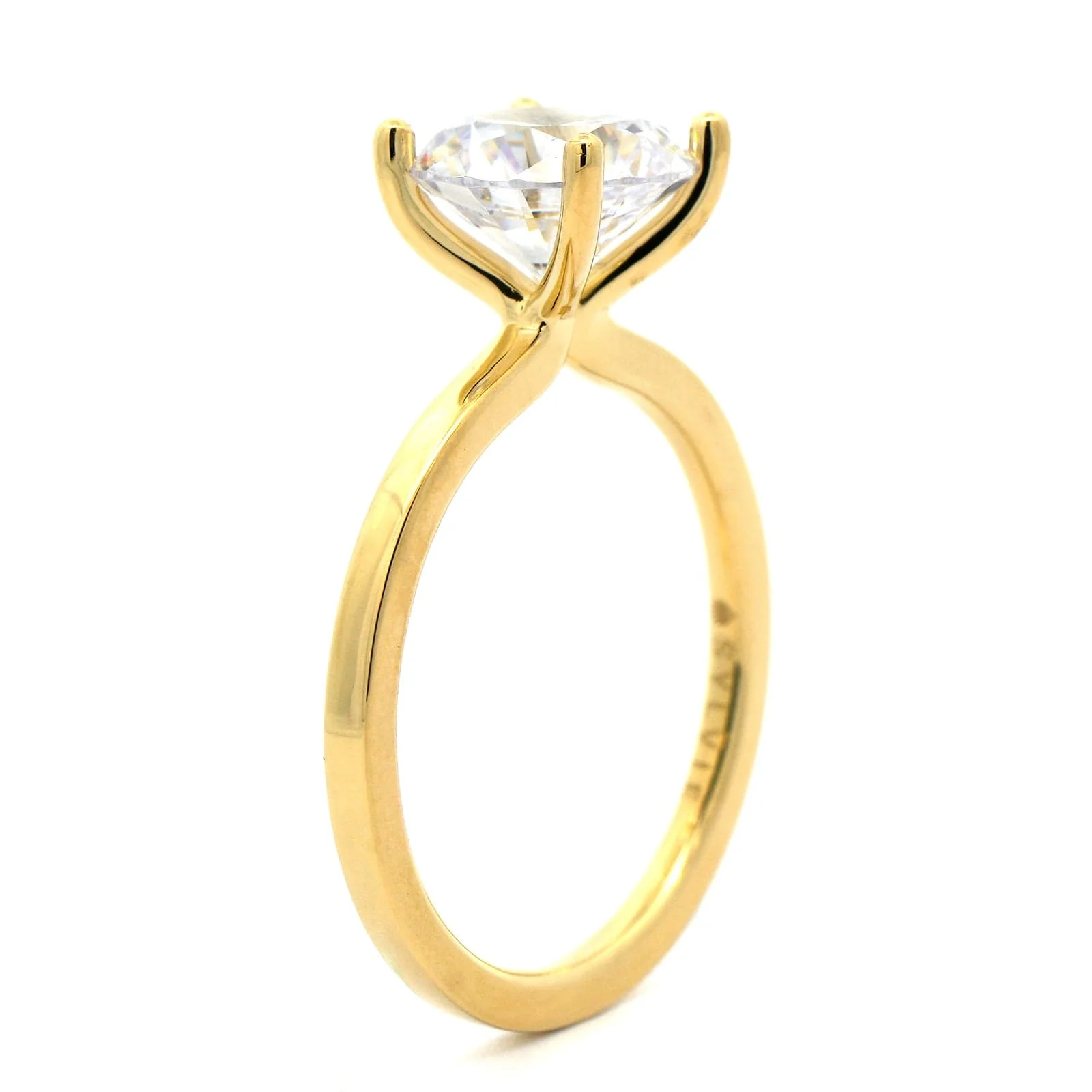 18K Yellow Gold 4 Prong Diamond Solitaire Engagement Ring Setting - Image 2
