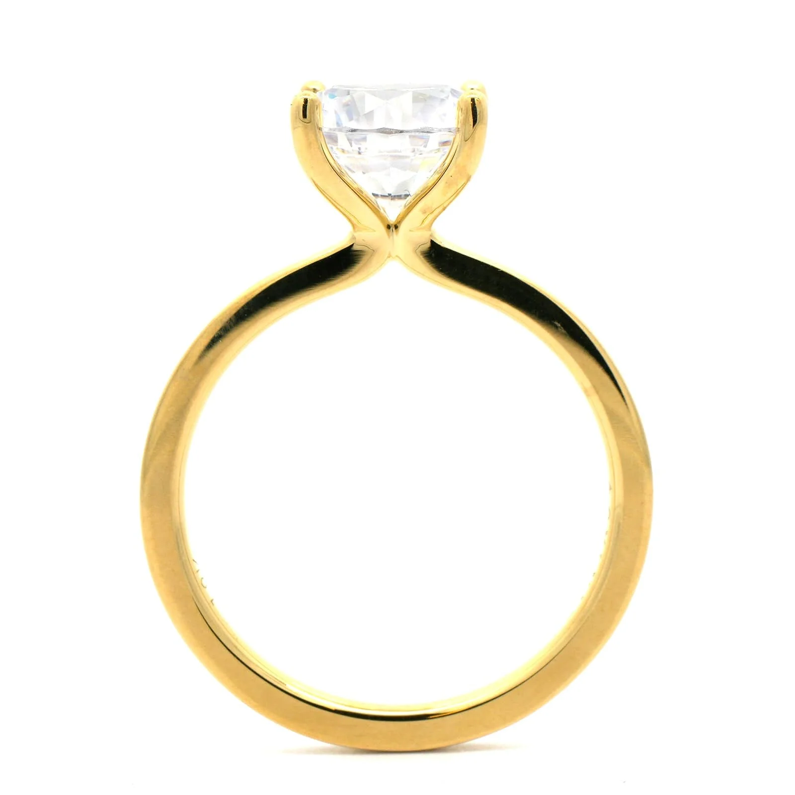 18K Yellow Gold 4 Prong Diamond Solitaire Engagement Ring Setting - Image 3