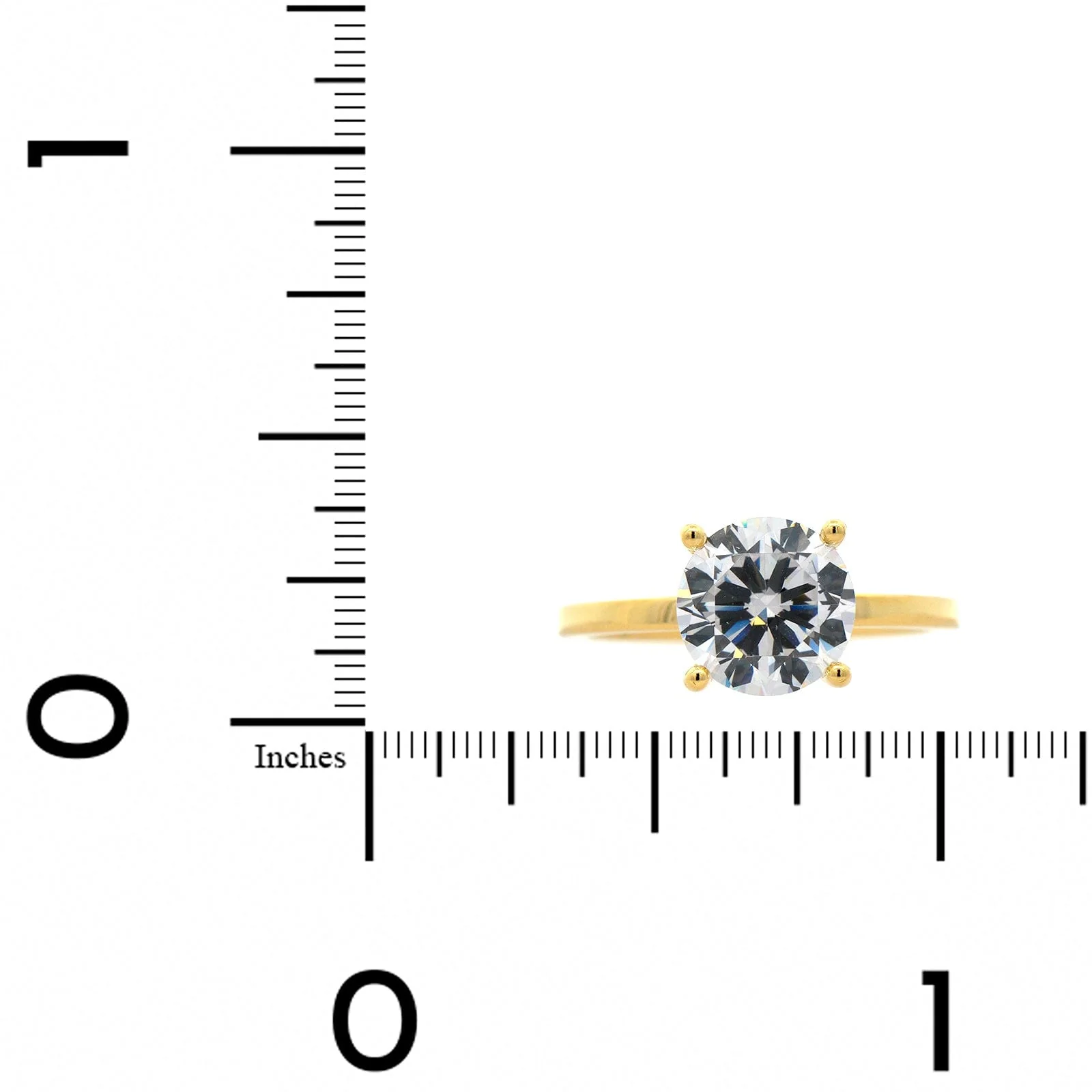18K Yellow Gold 4 Prong Diamond Solitaire Engagement Ring Setting - Image 4