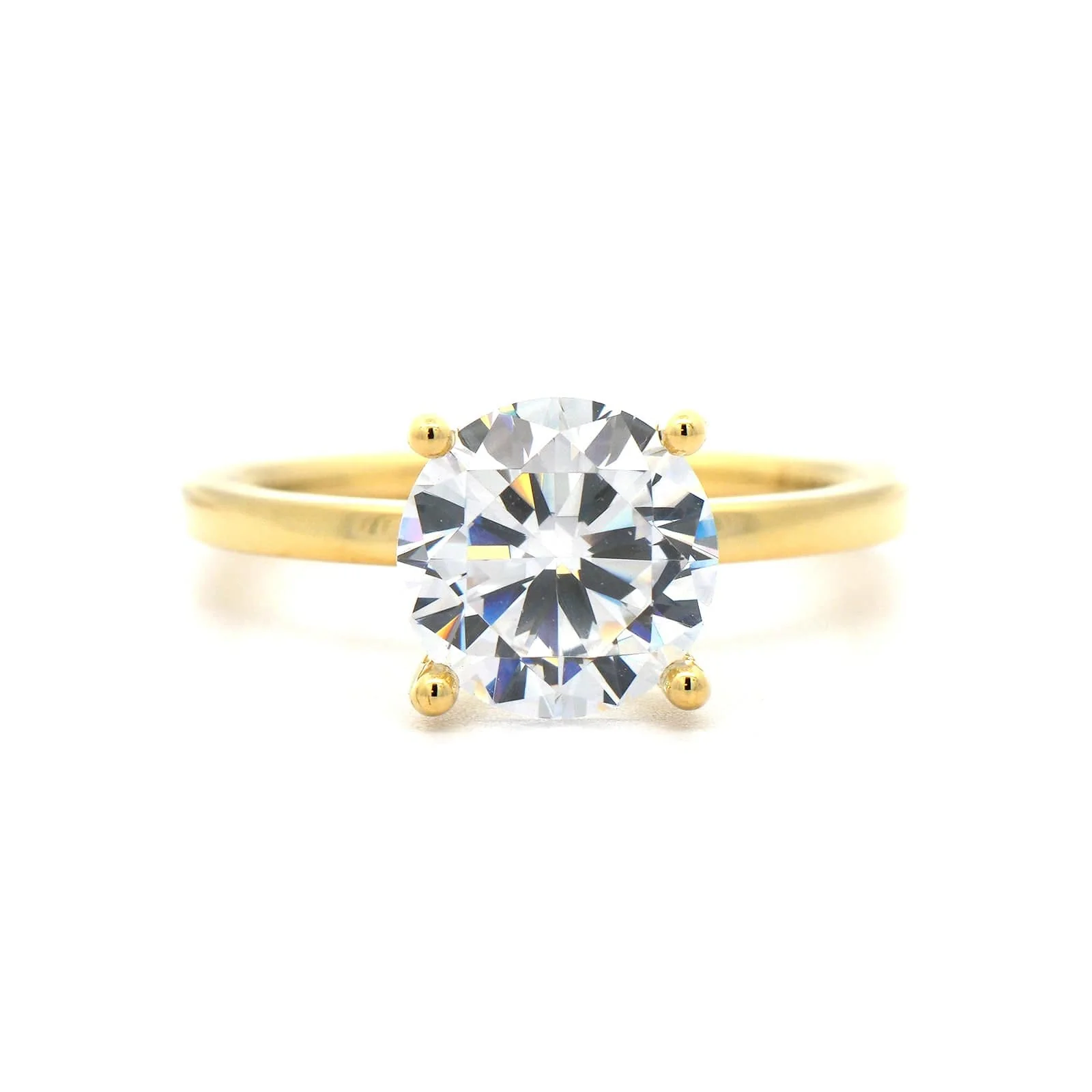18K Yellow Gold 4 Prong Diamond Solitaire Engagement Ring Setting - Image 5