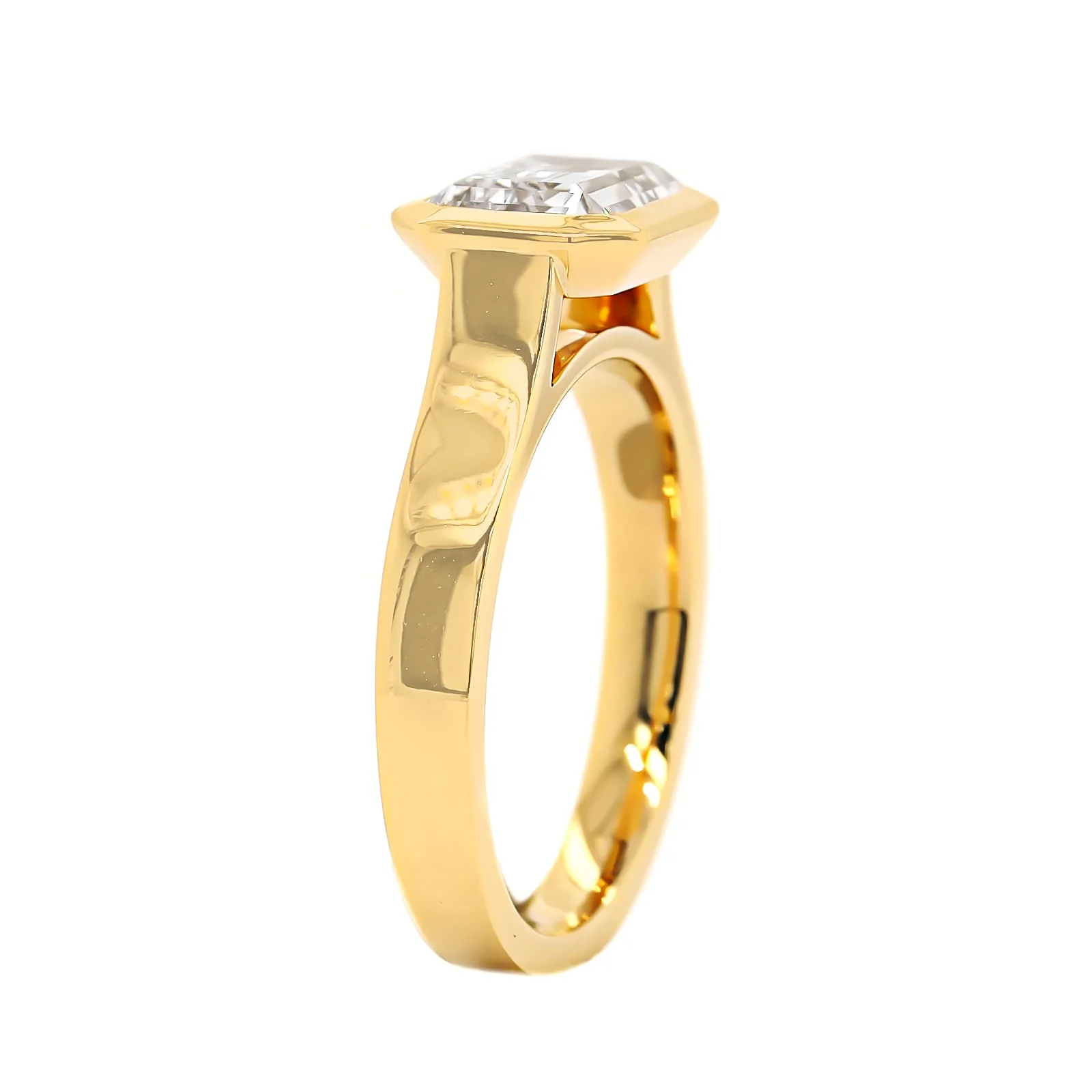 18K Yellow Gold Bezel Set Engagement Ring Setting - Image 2