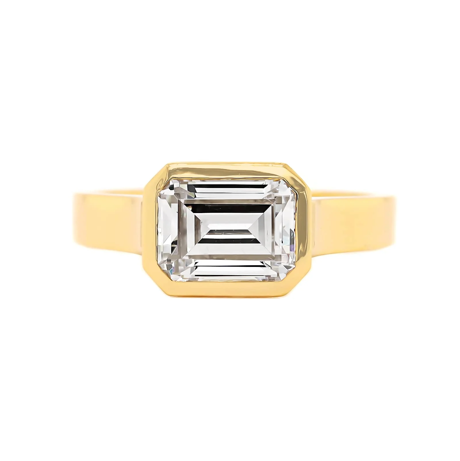 18K Yellow Gold Bezel Set Engagement Ring Setting - Image 5