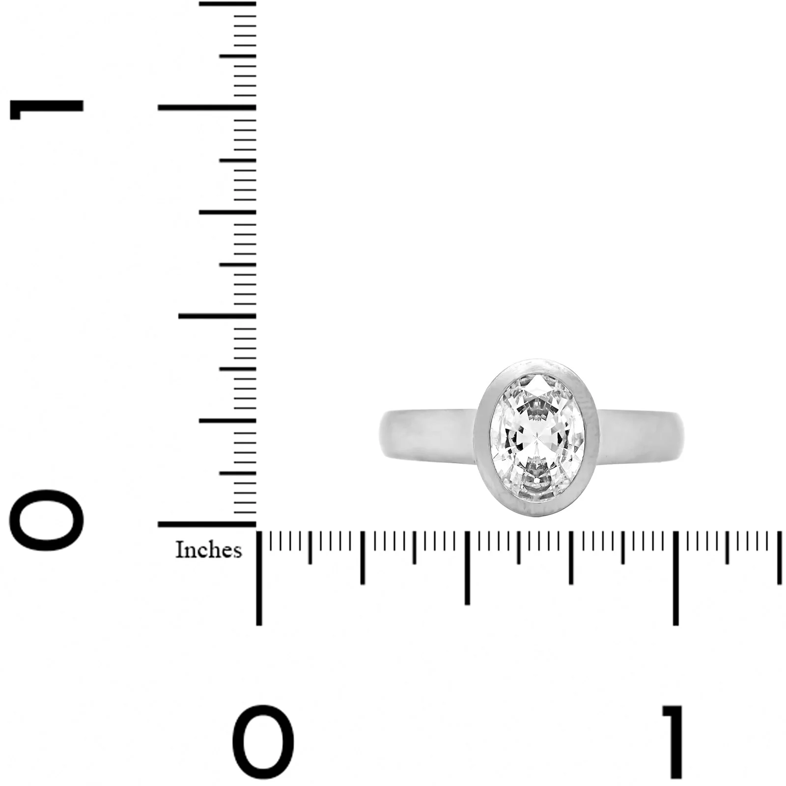 Platinum Bezel Set Satin Finish Engagement Ring Setting - Image 4