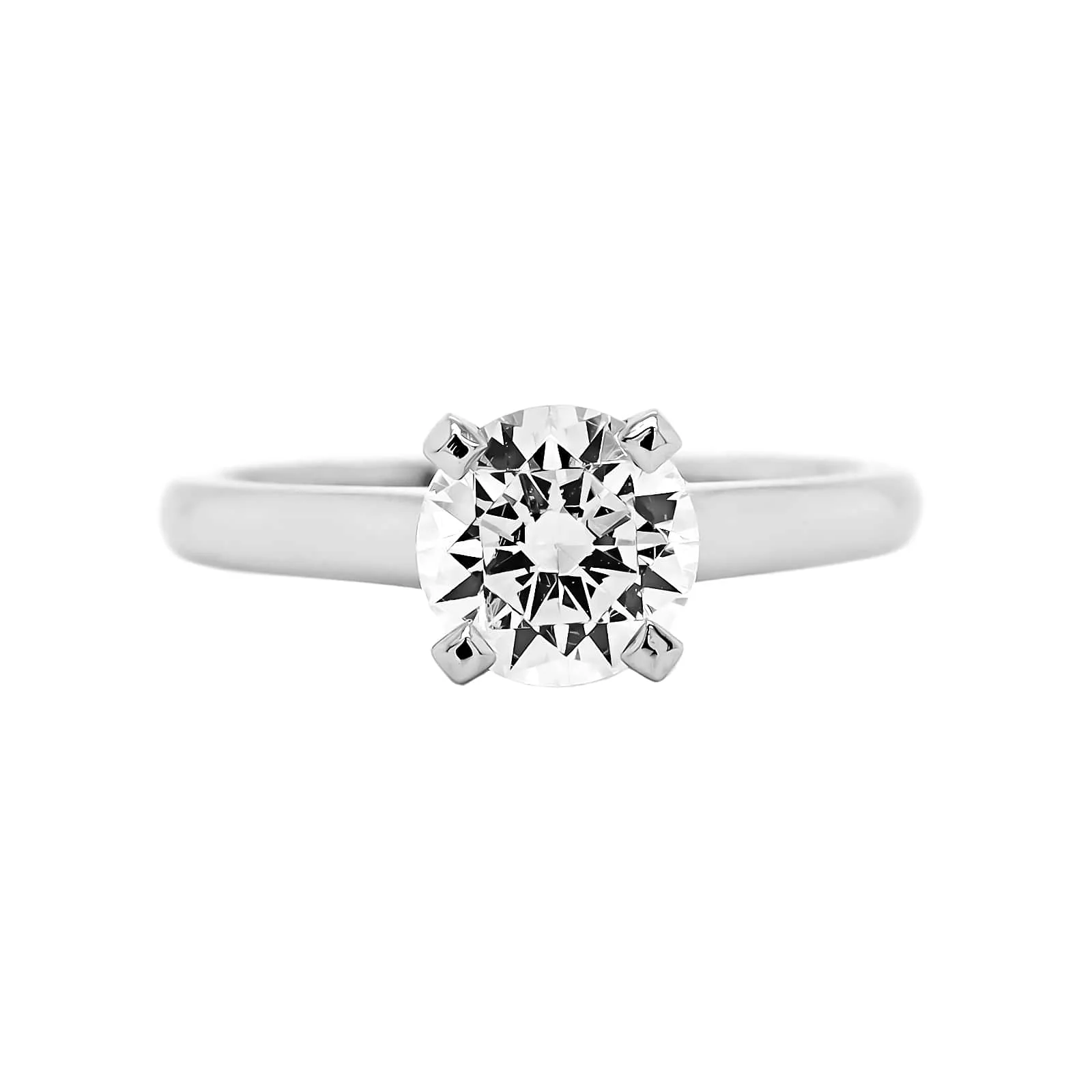Platinum 4 Prong Cathedral Engagement Ring Setting