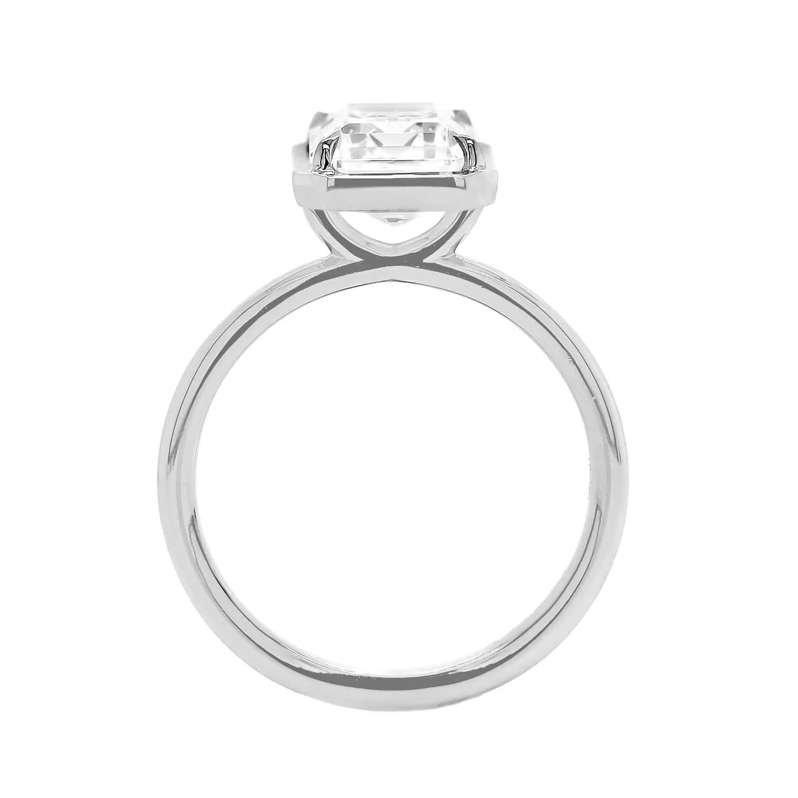Platinum 4 Prong Bezel Set Engagement Ring Setting - Image 3