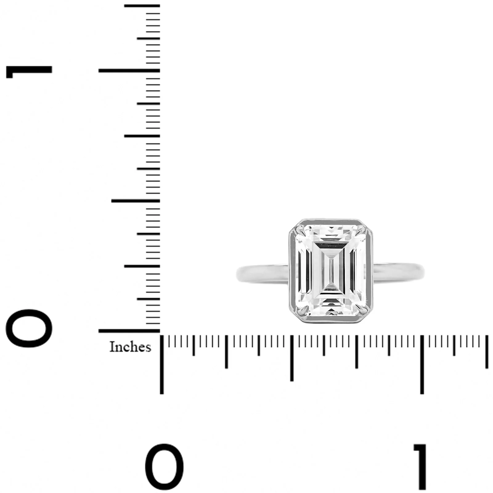 Platinum 4 Prong Bezel Set Engagement Ring Setting - Image 4