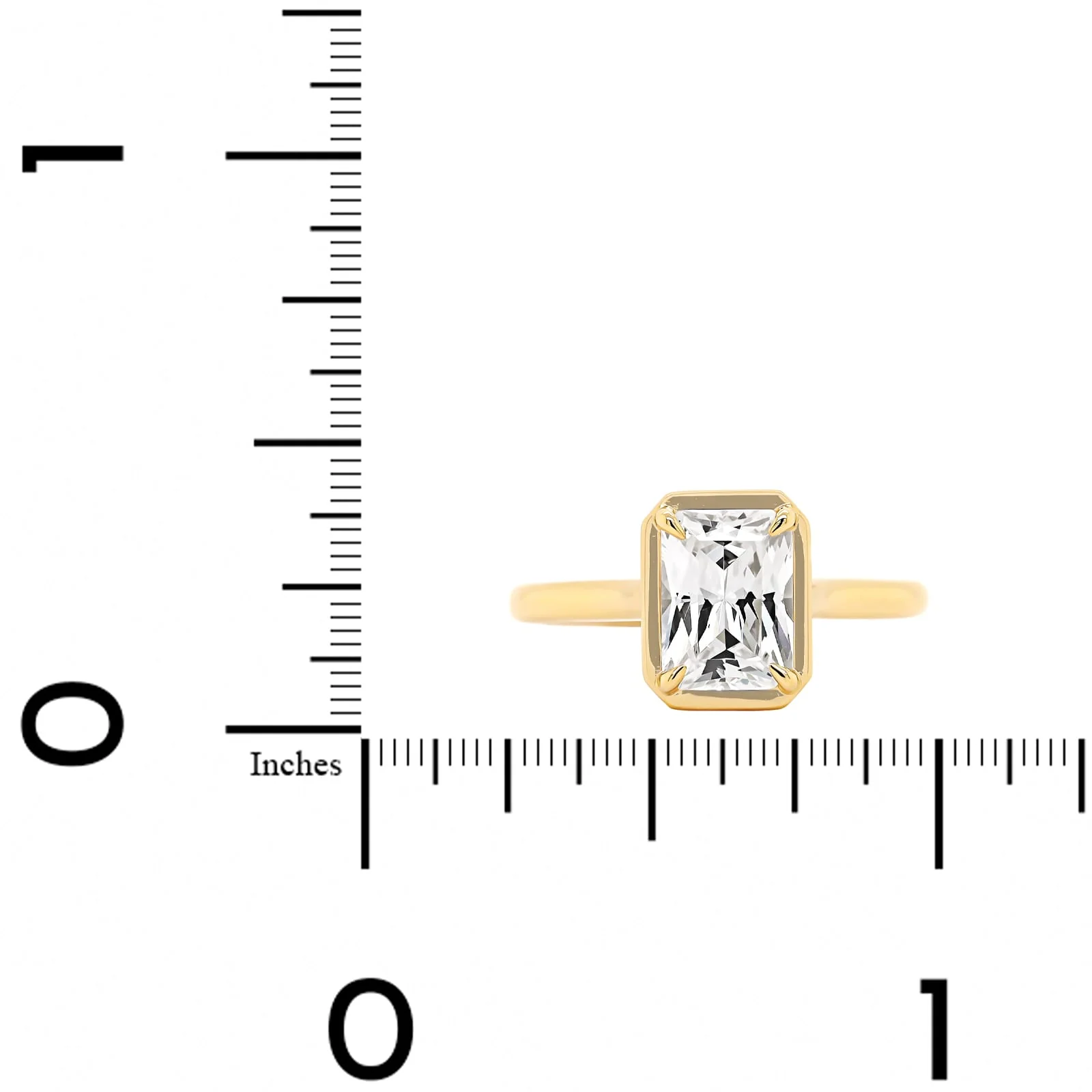 18K Yellow Gold 4 Prong Bezel Set Engagement Ring Setting - Image 4