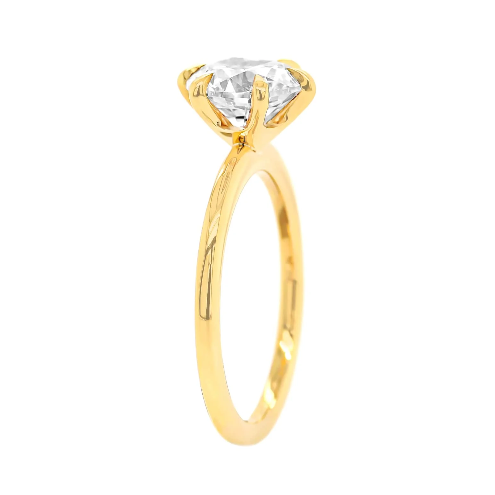 18K Yellow Gold 6 Prong Solitaire Engagement Ring Setting - Image 2