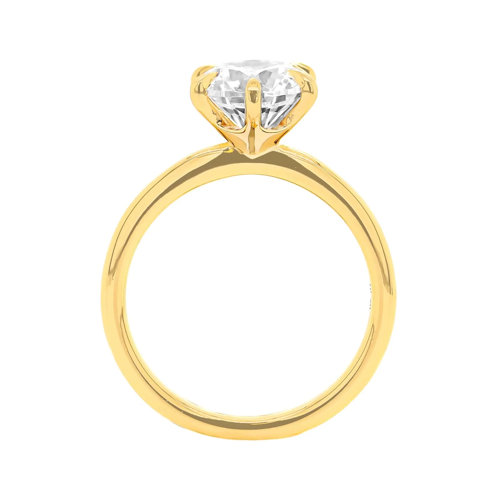 18K Yellow Gold 6 Prong Solitaire Engagement Ring Setting - Image 3