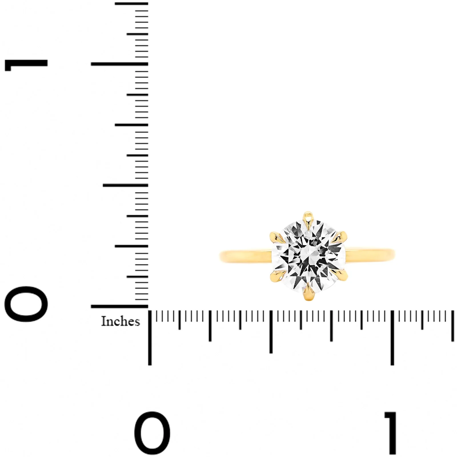 18K Yellow Gold 6 Prong Solitaire Engagement Ring Setting - Image 4